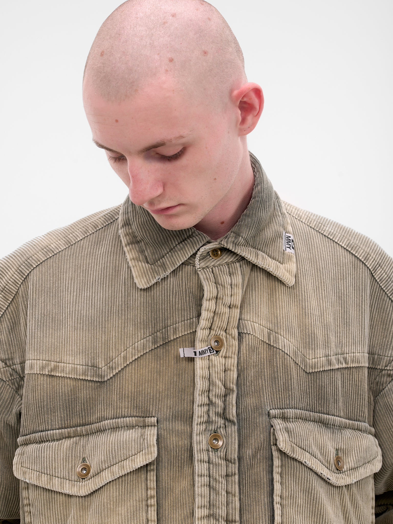 Khaki Corduroy Oversized Overshirt - 4
