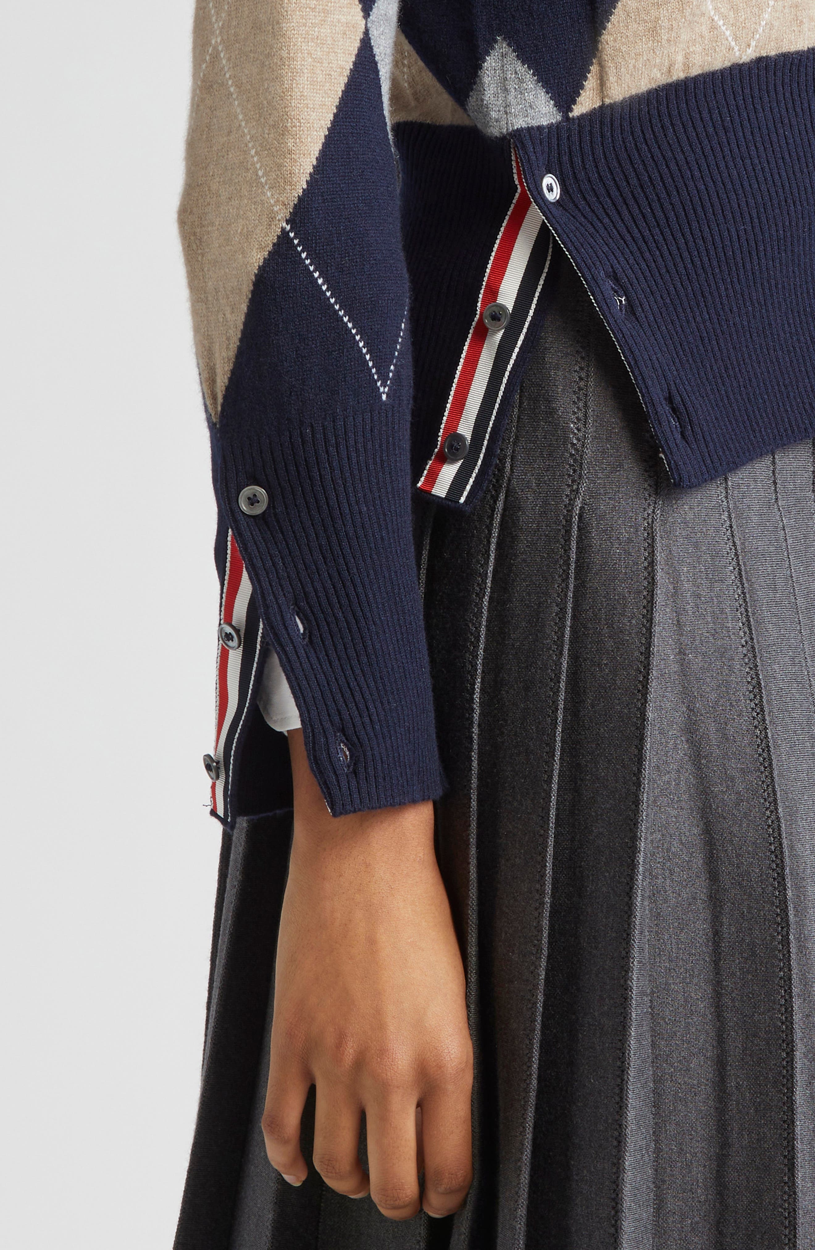 Thom Browne Argyle Cashmere Cardigan in Navy at Nordstrom - 5