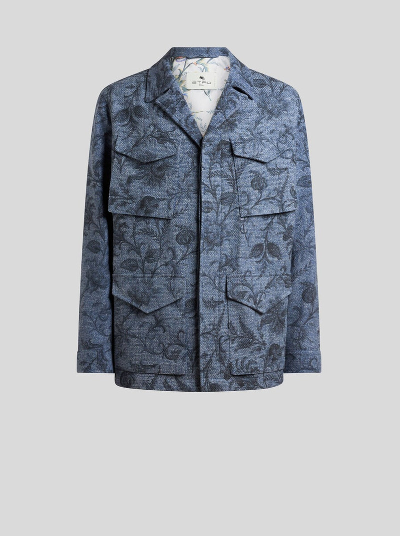 COTTON-BLEND JACKET WITH FLORAL MOTIF 1