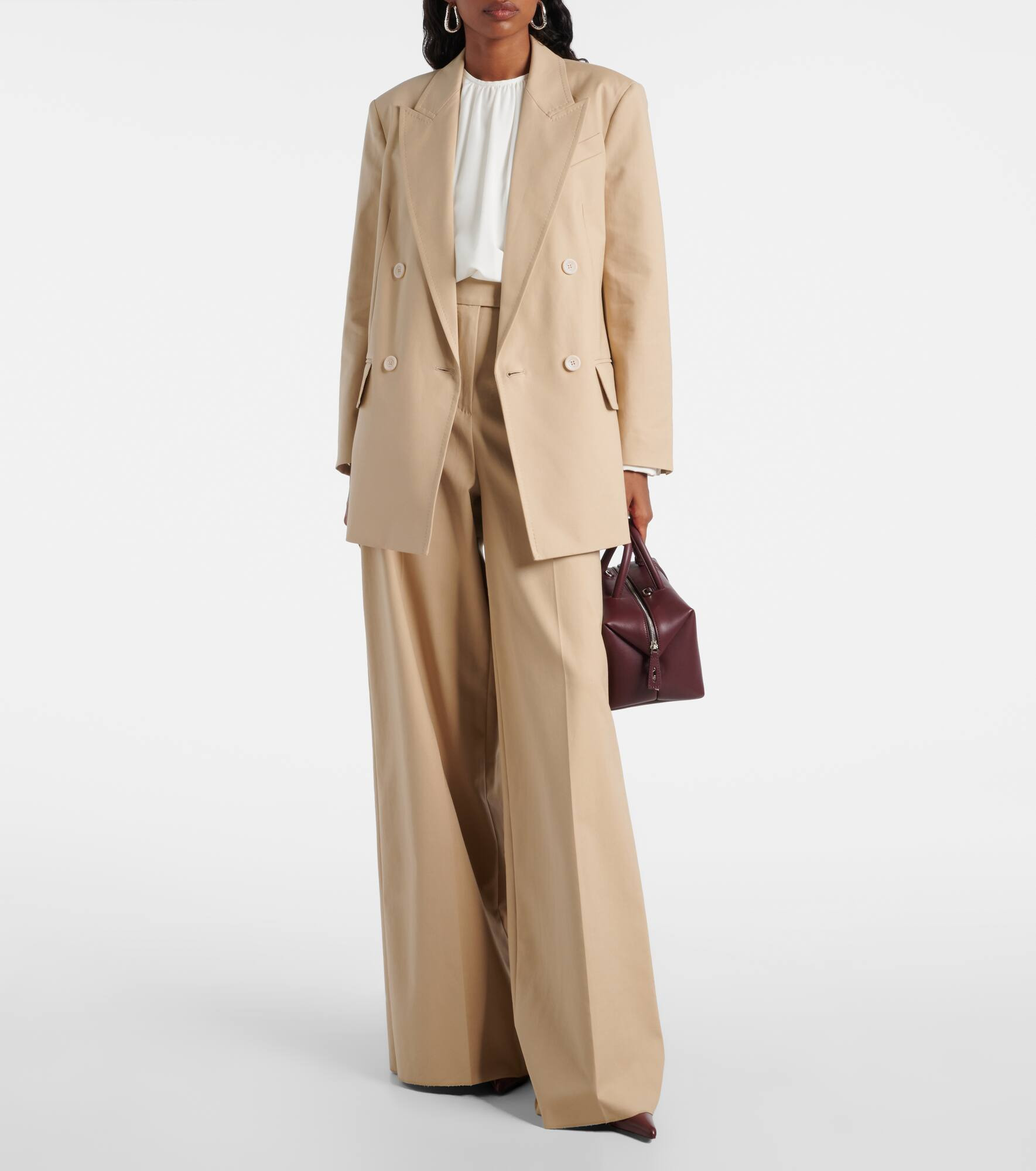 Suez double-breasted cotton-blend blazer - 2