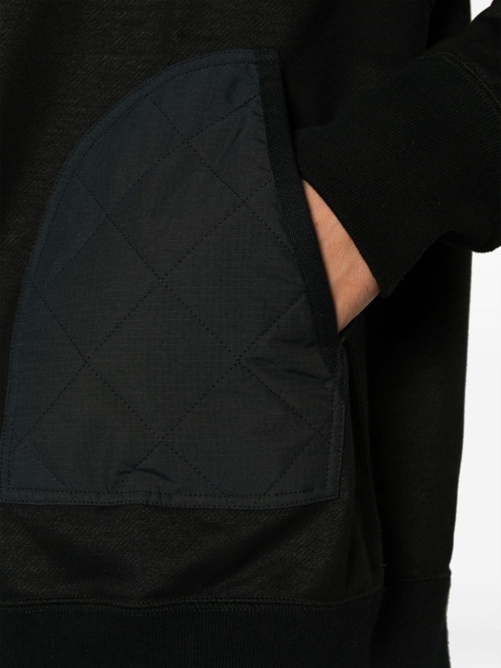 ripstop-panel cotton hoodie - 5