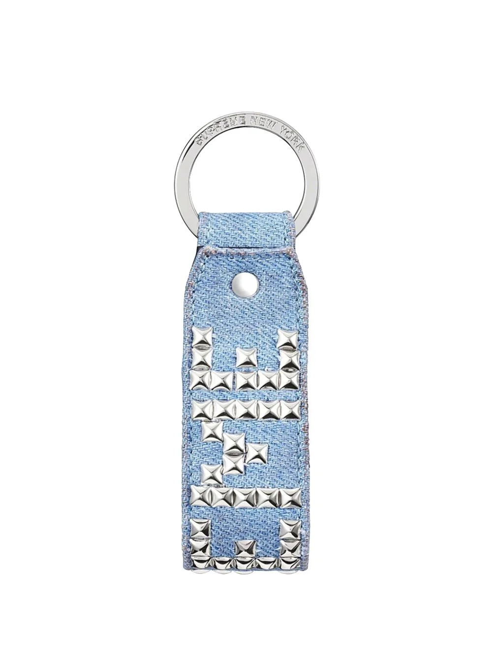studded denim keychain - 1