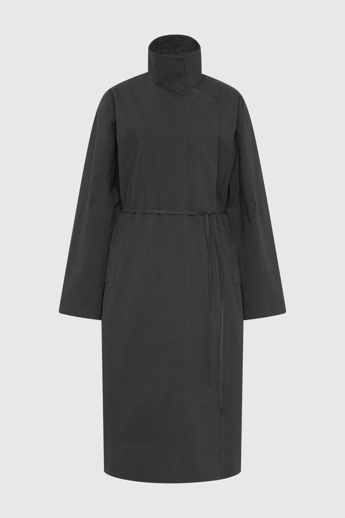 Technical Cotton Cocoon Coat - Iron Glaze - 1