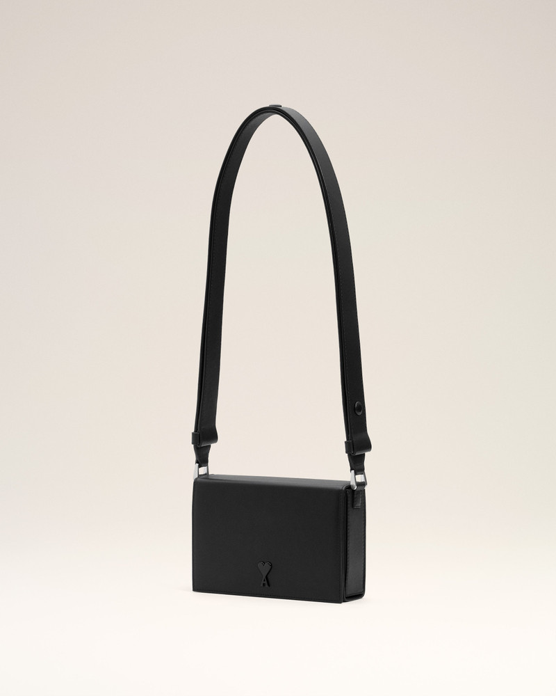 BLACK SMOOTH LEATHER AMI DE COEUR LUNCH BOX BAG 3
