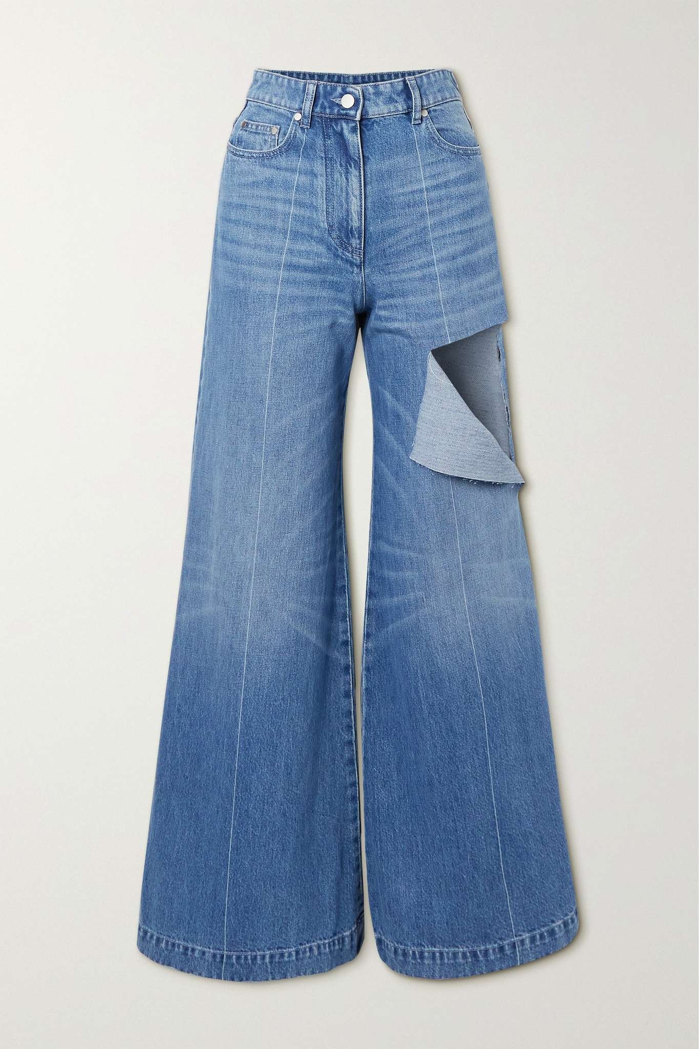 PETER DO Distressed high-rise wide-leg jeans | REVERSIBLE