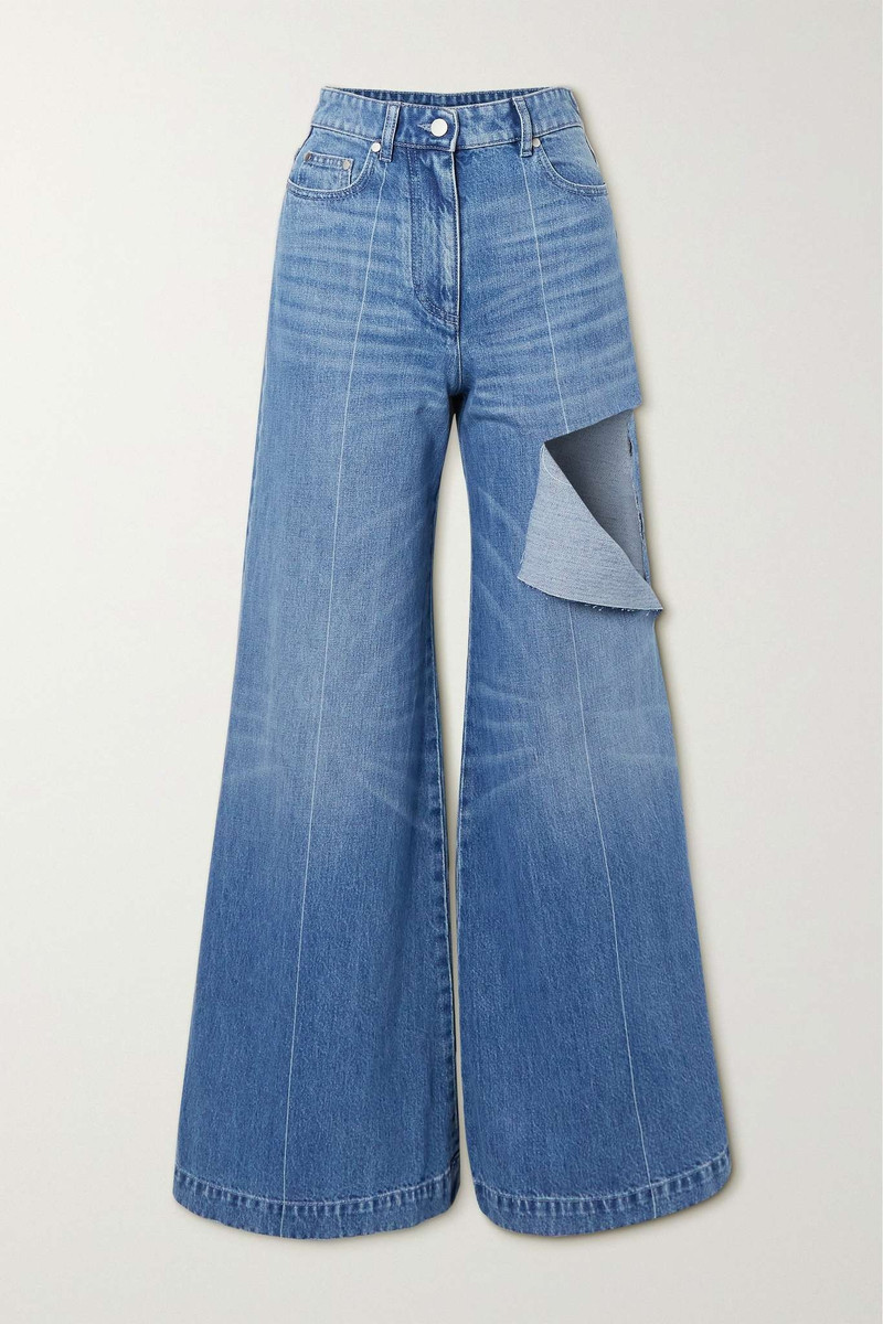 Distressed high-rise wide-leg jeans 1