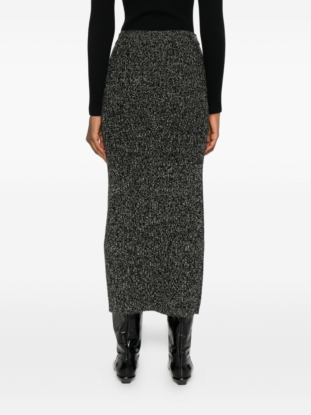 ribbed lurex-effect skirt - 4