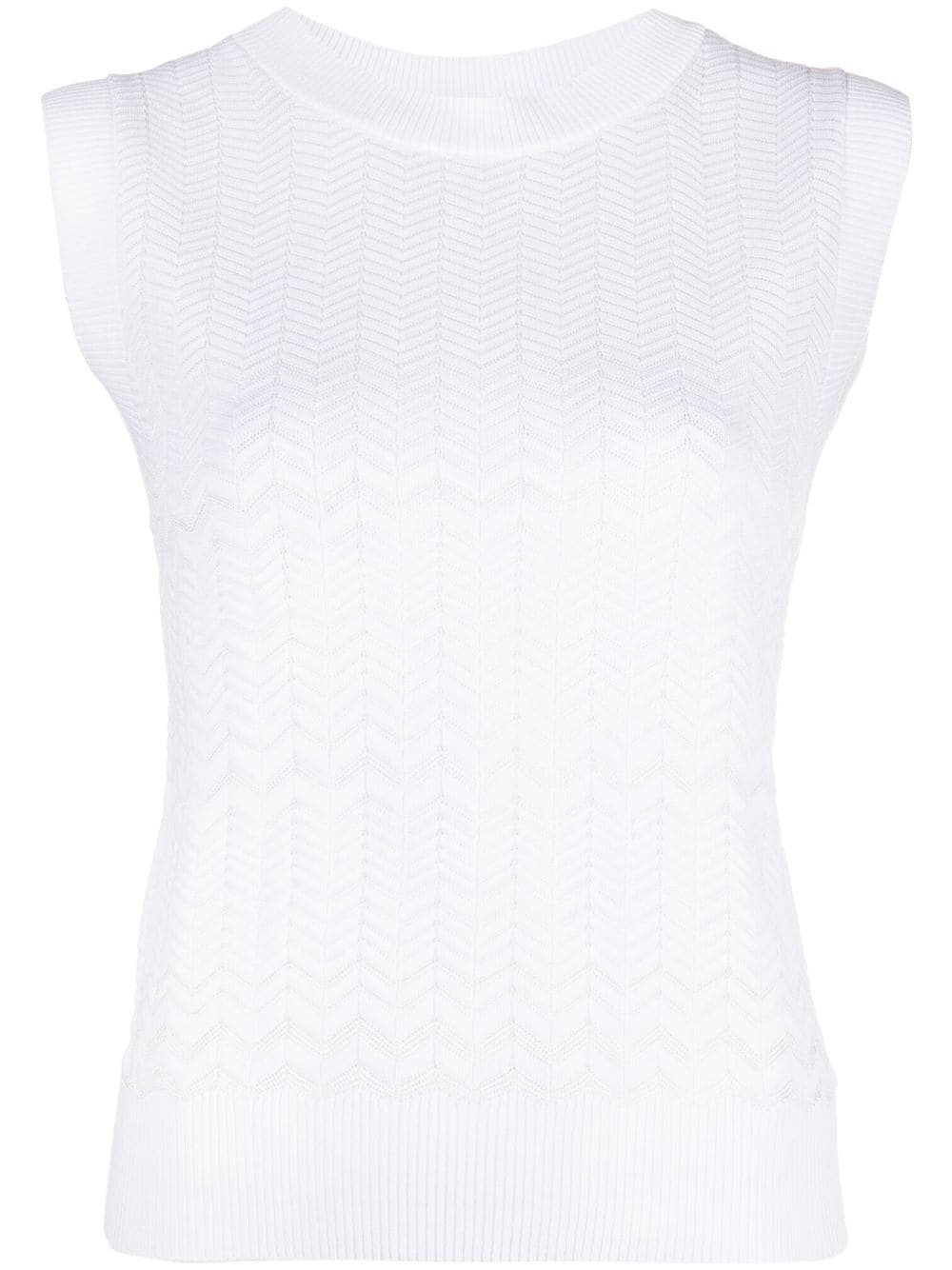 zig-zag pattern sleeveless top - 1