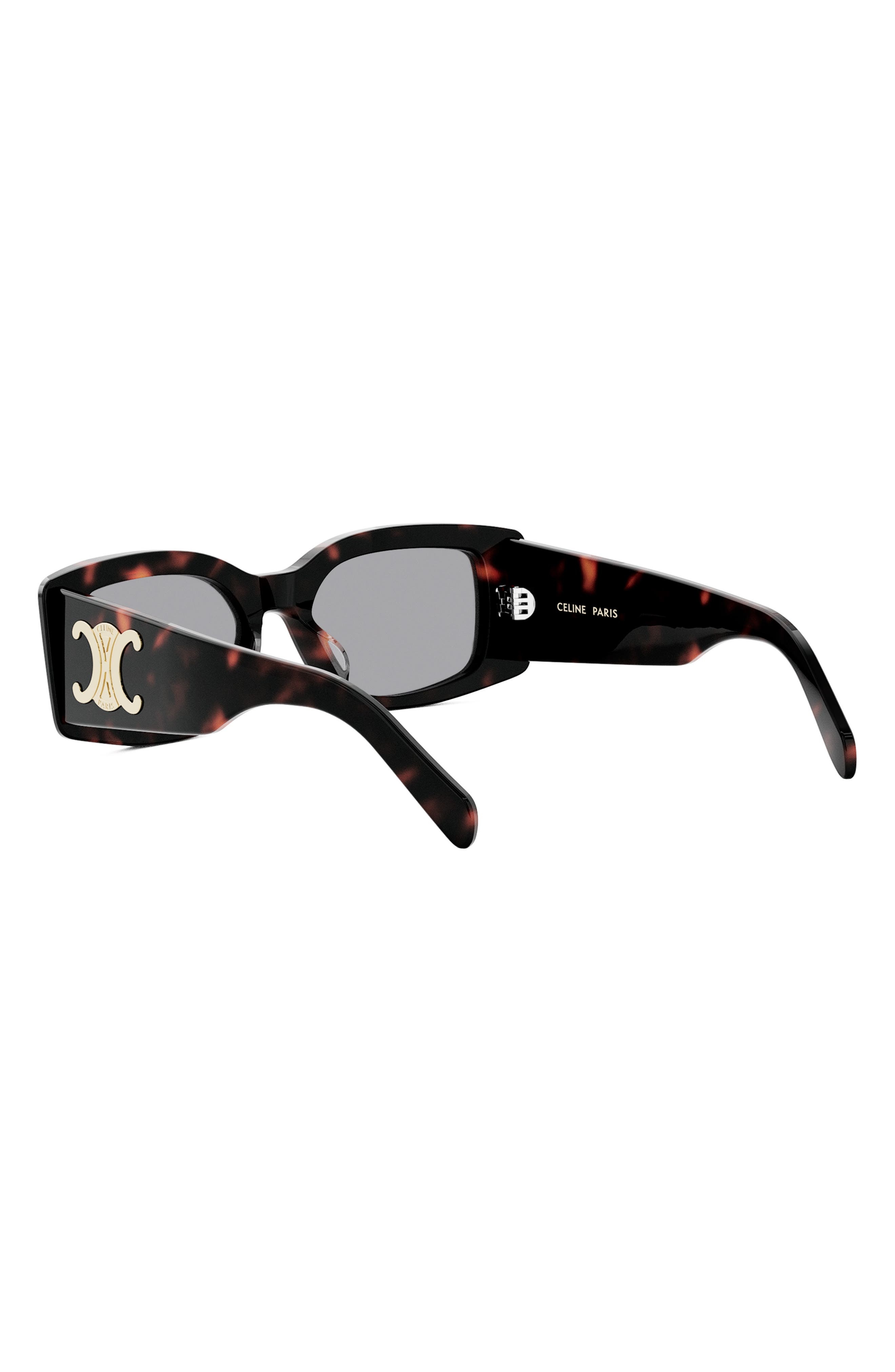 CELINE Triomphe 53mm Rectangular Sunglasses in Dark Havana /Smoke at Nordstrom - 3
