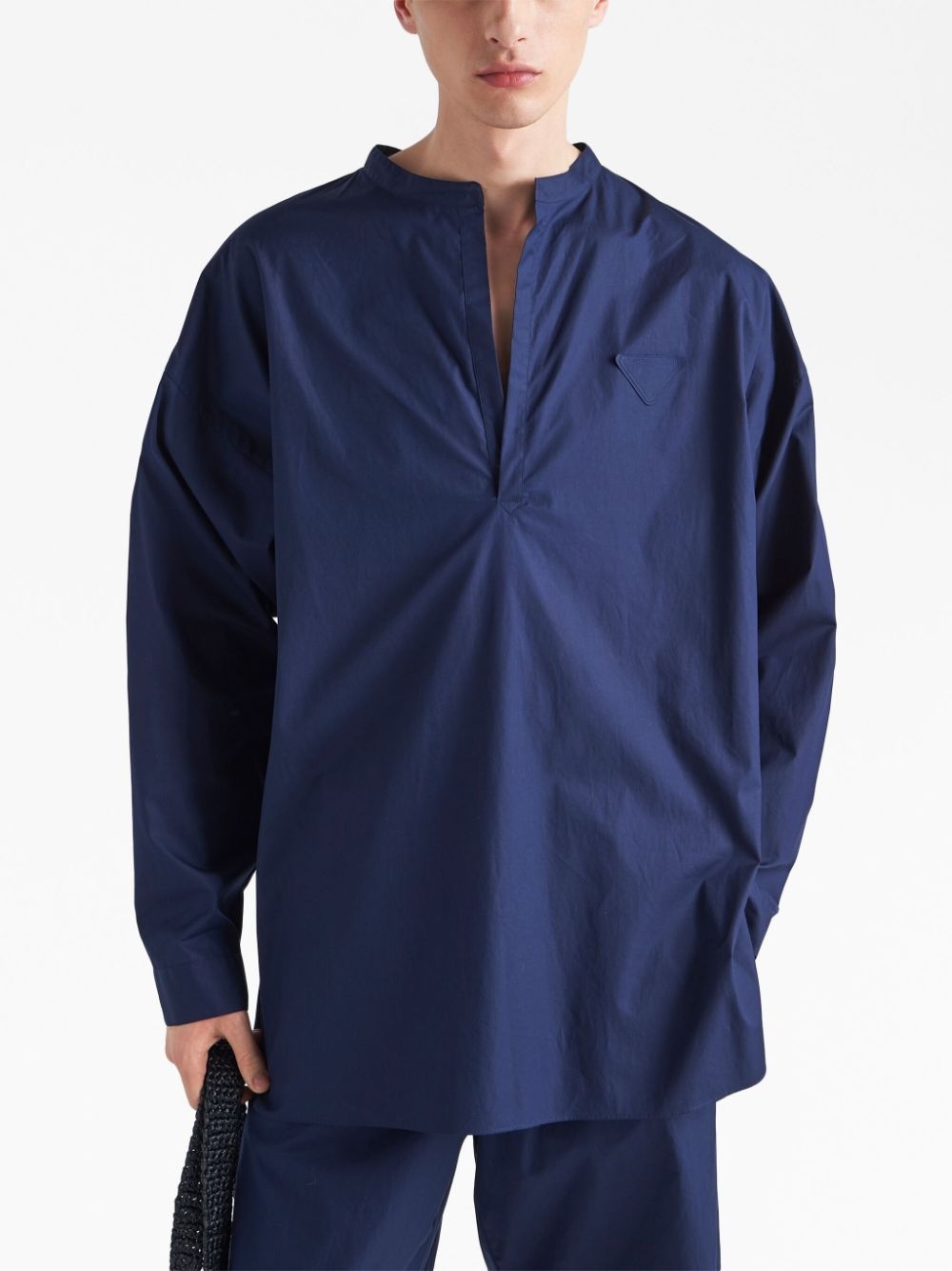 triangle-logo cotton shirt - 4