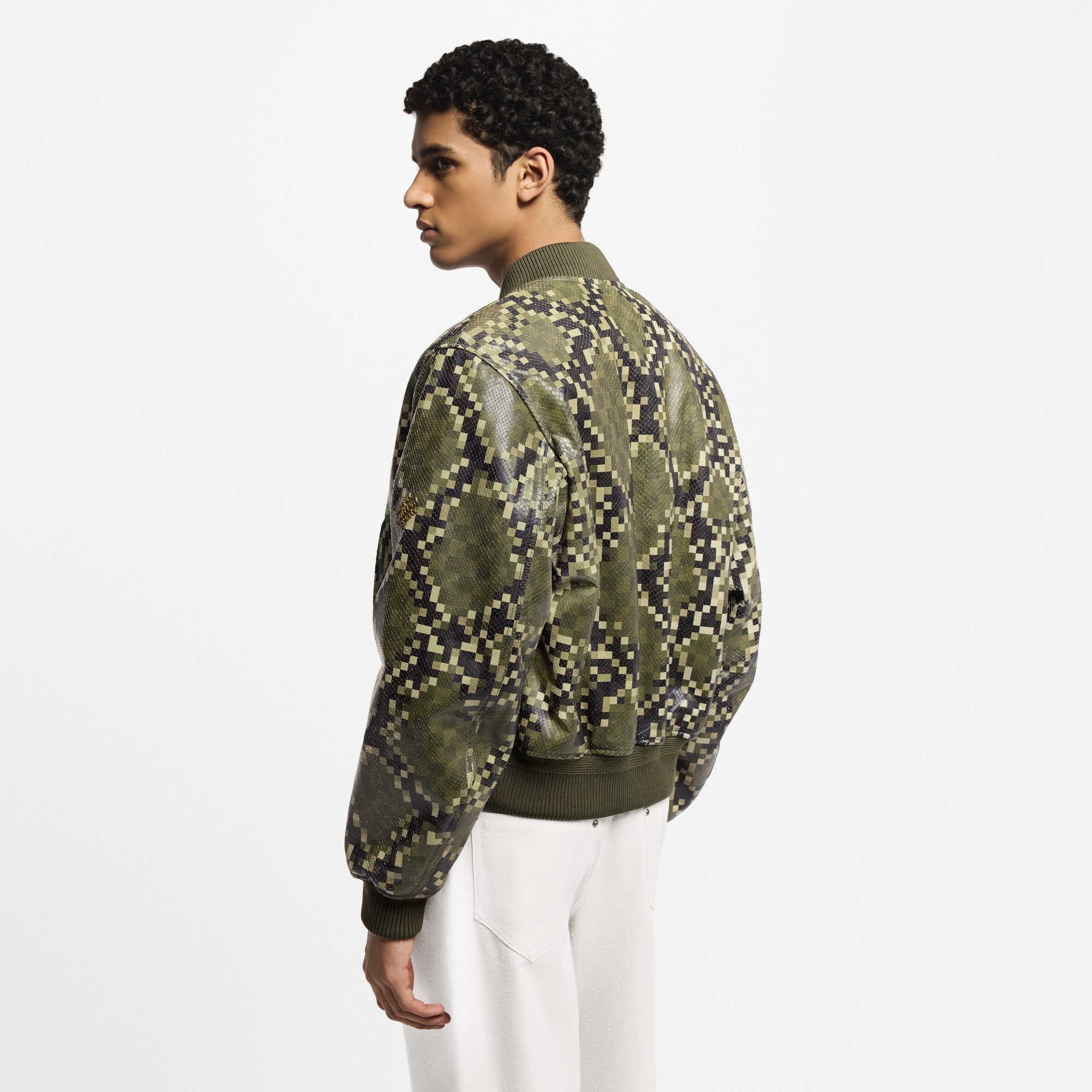 Graphic Leather Bomber - 5