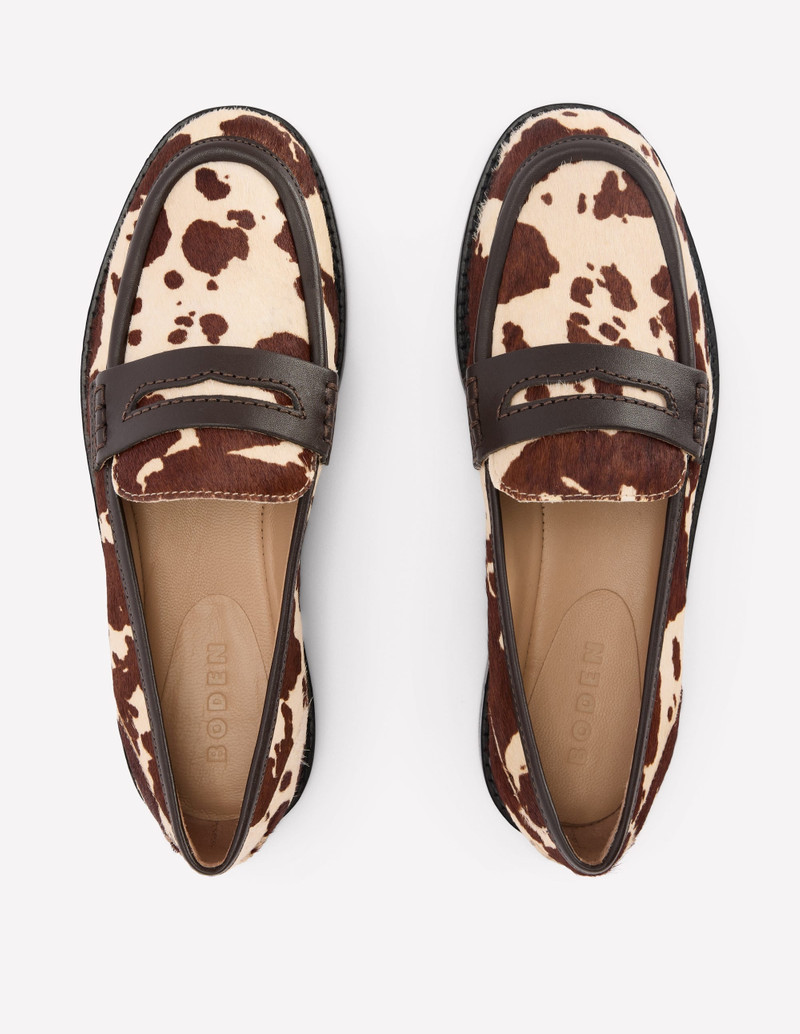 Nya Penny Loafers-Brown/Ivory 7