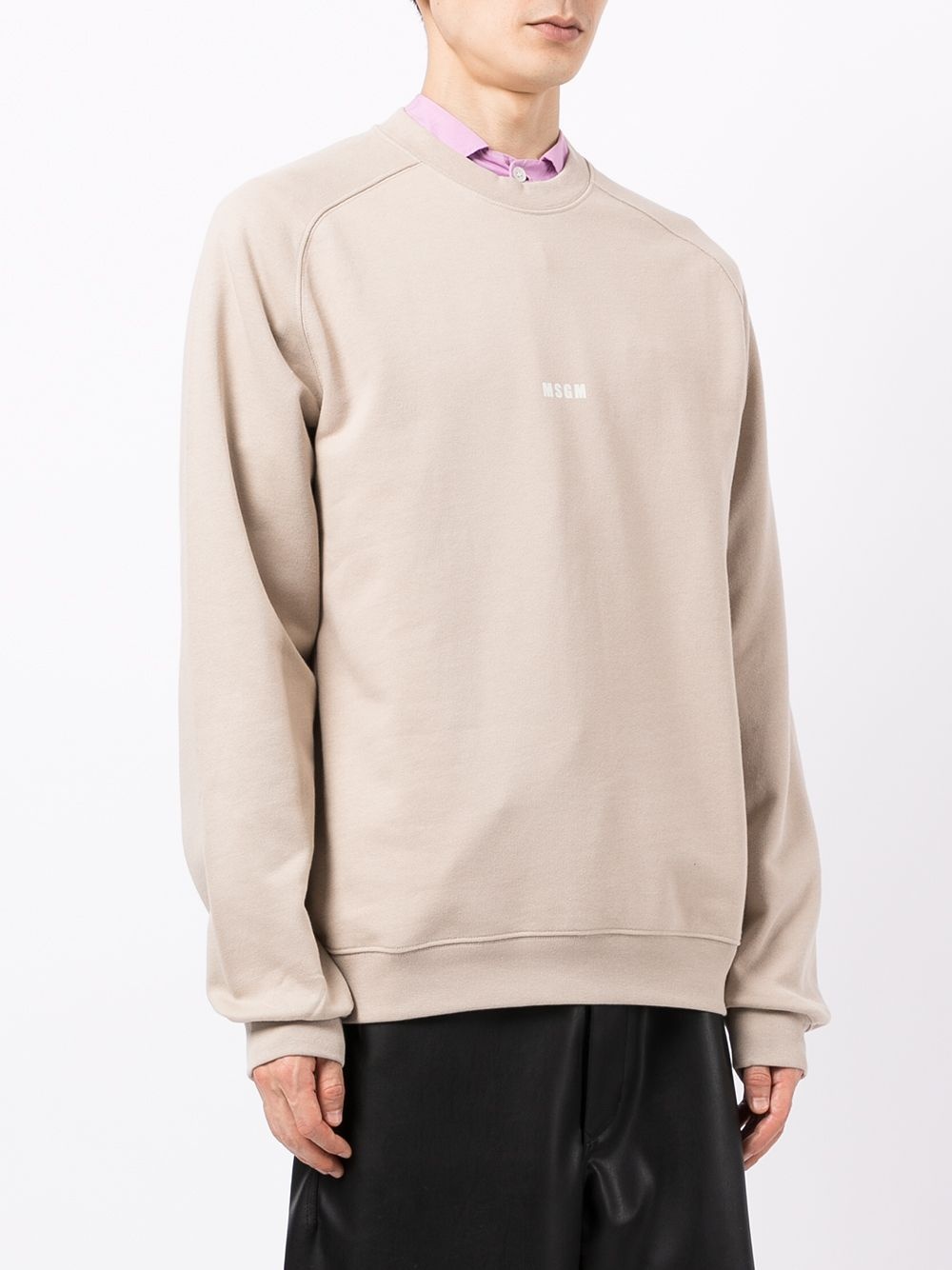 logo-print cotton sweatshirt - 3