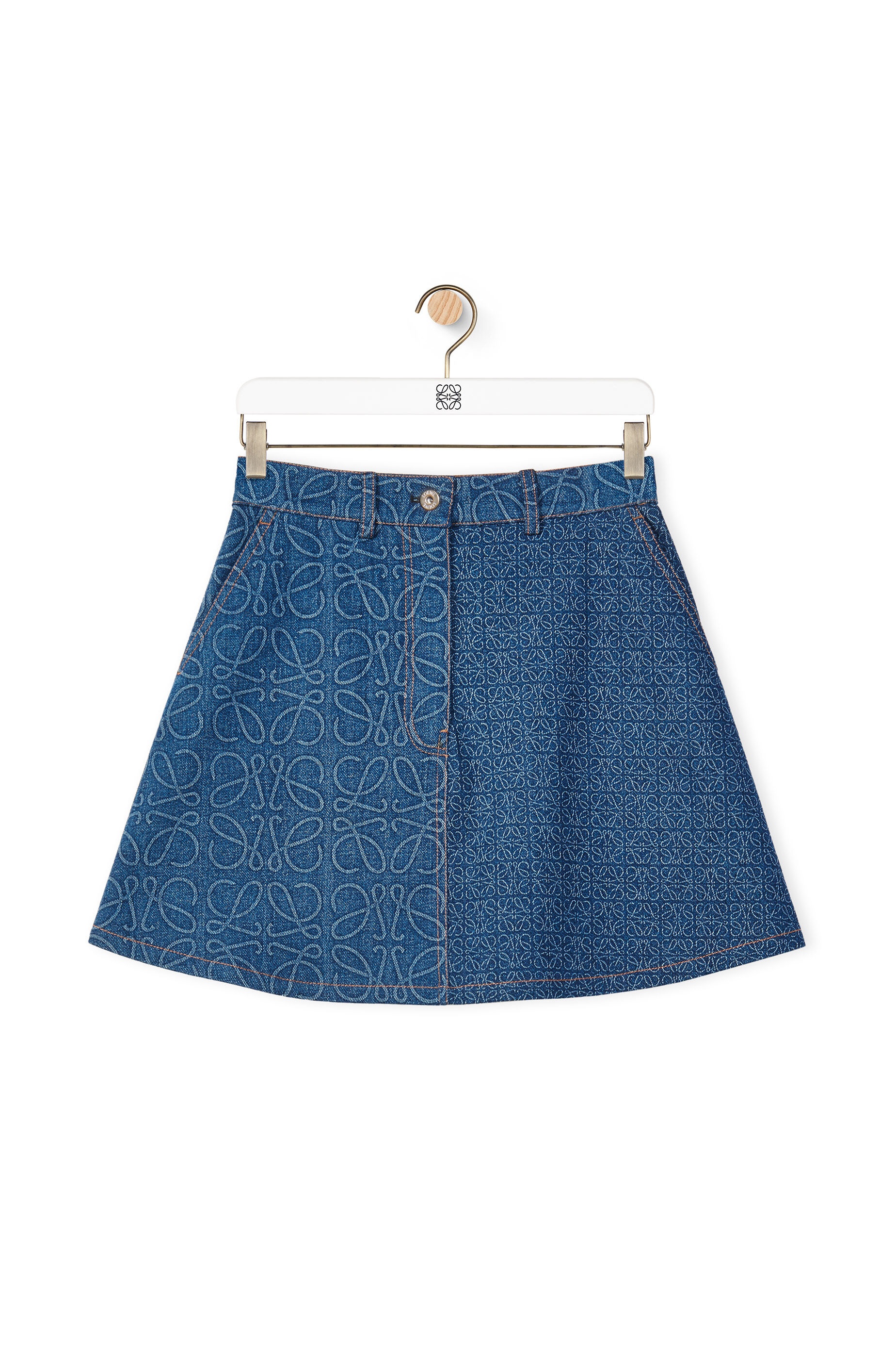 Anagram mini skirt in denim - 1