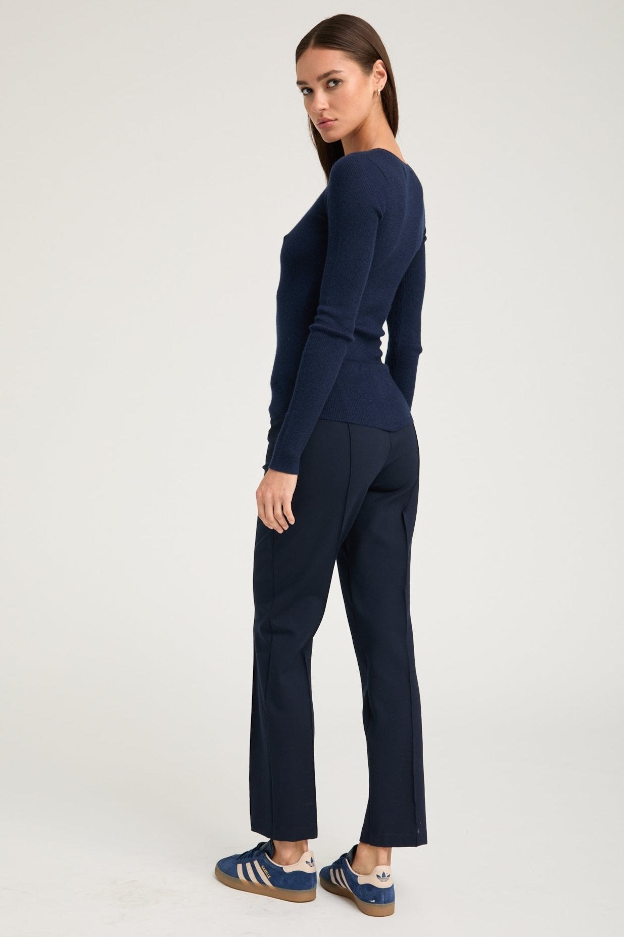 NAVY CASANOVA SOPHIA LEGGINGS WITH PINTUCKS - 4
