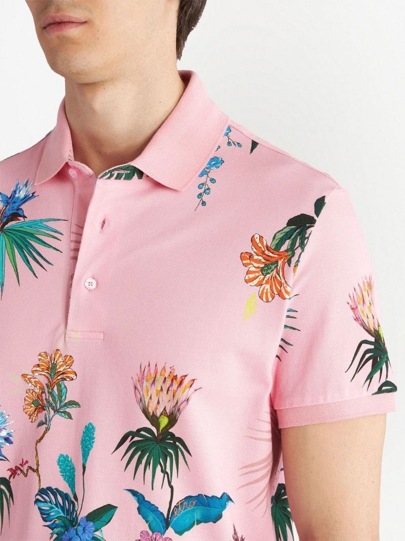 floral-print polo shirt - 4