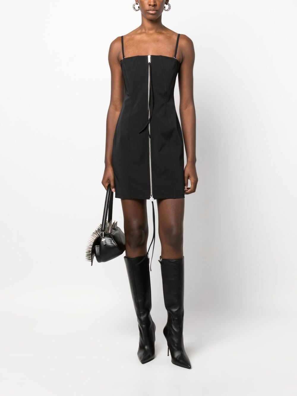 zip-up sleeveless mini dress - 2