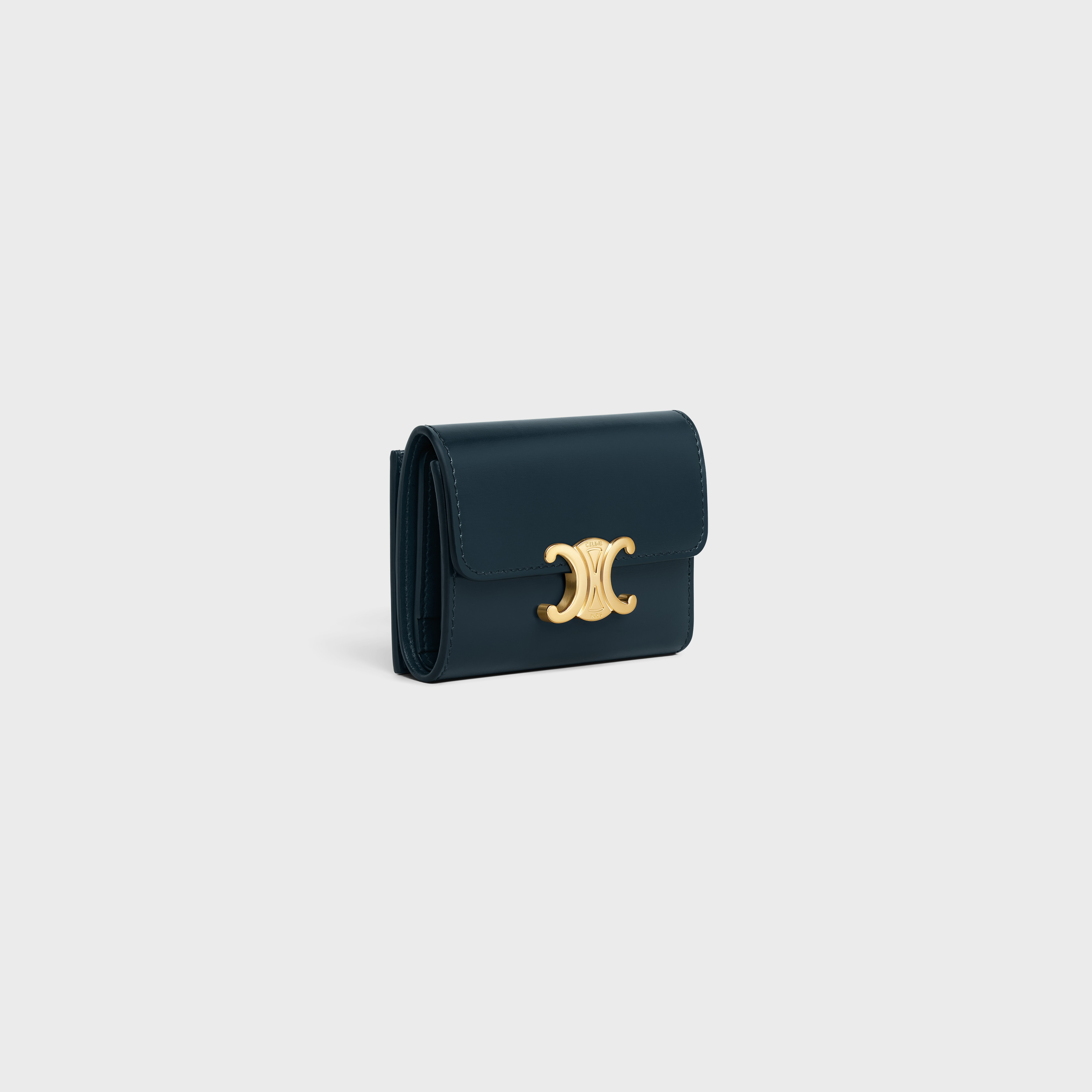 COMPACT WALLET WITH COIN TRIOMPHE in Shiny calfskin - 2