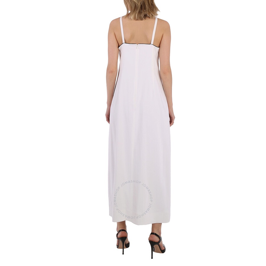 Burberry White Stretch Jersey Drape Detail Gown - 4