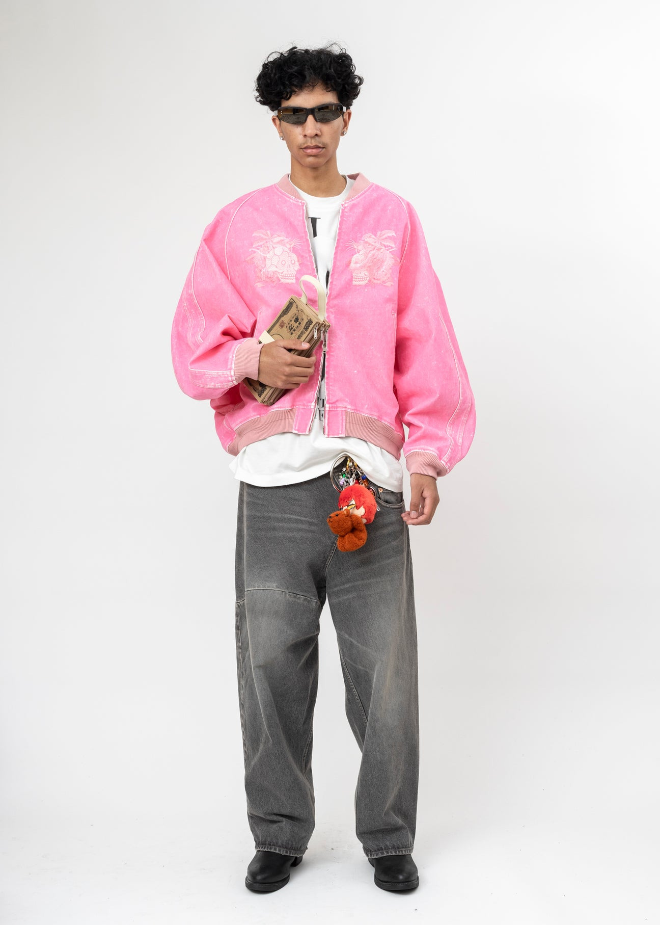 PINK DOUBLET FLOCKED DEINM SOUVENIR JACKET - 5