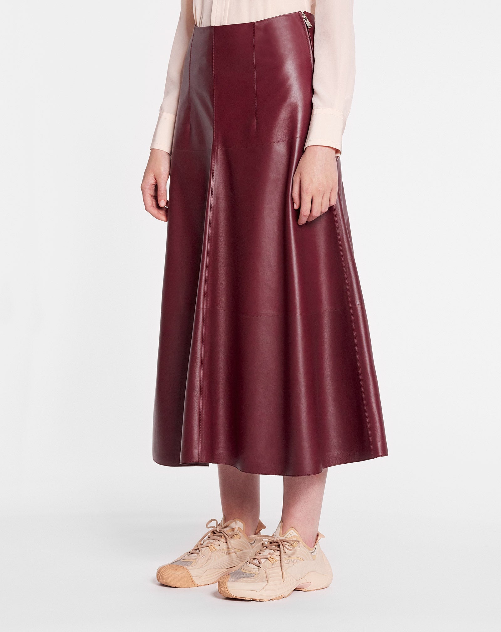 FLARE MAXI SKIRT IN NAPPA LEATHER - 3