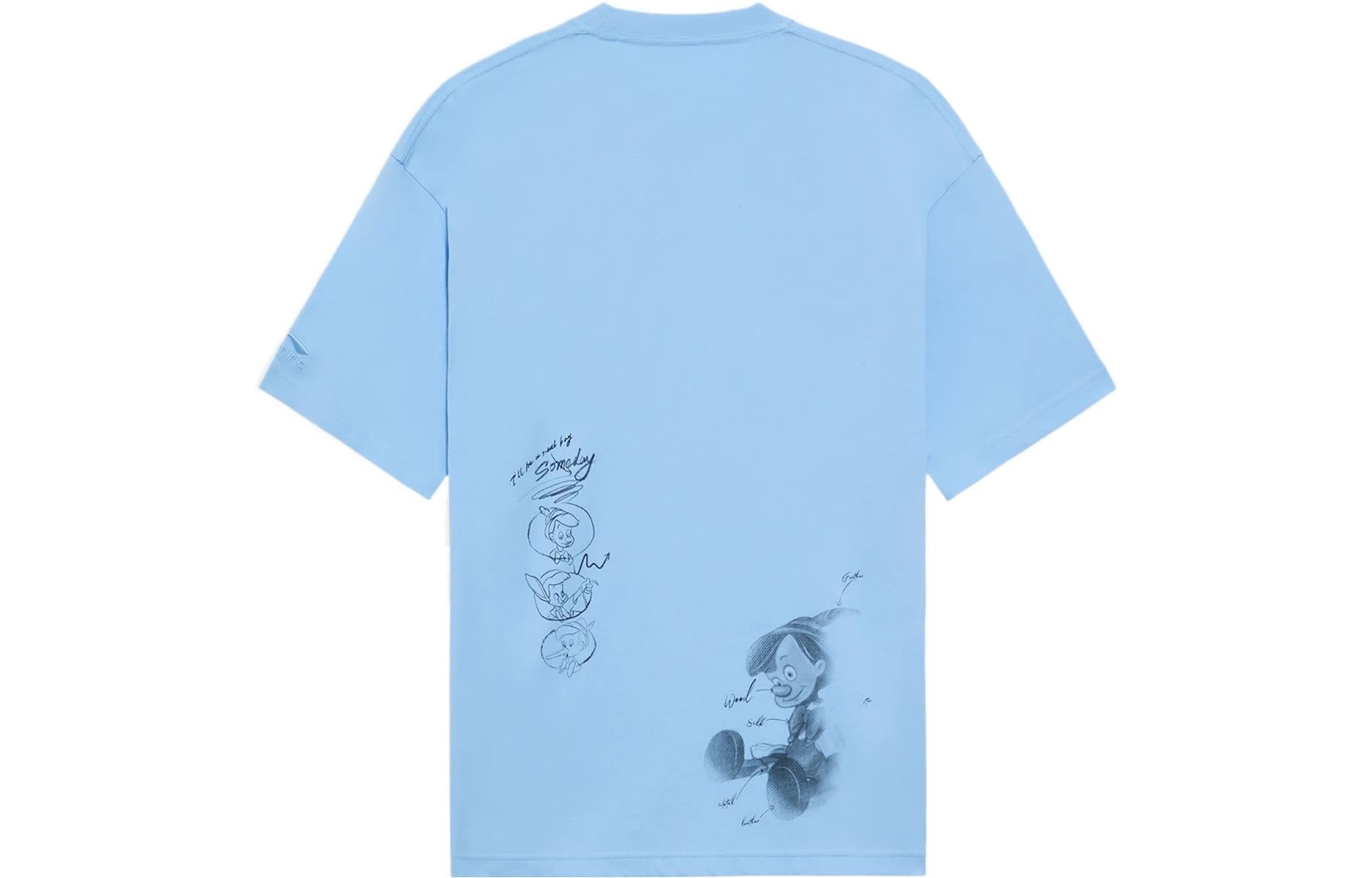 Li-Ning x Disney Pinocchio Graphic T-shirt 'Polar Blue' AHSS451-7 - 2