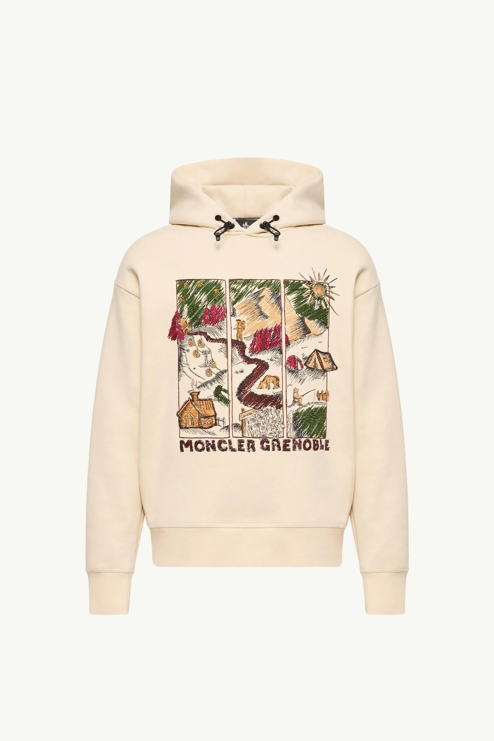 Mountain Landscape Print Cotton Blend Hoodie - 1
