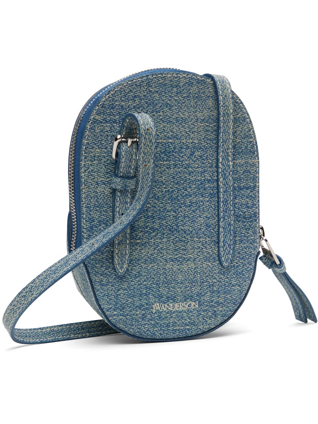 Blue Medium Cap Leather Crossbody Bag - 3