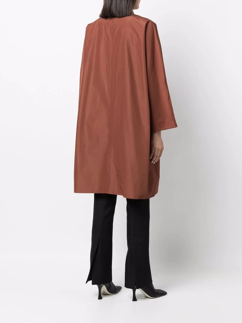 concealed-front fastening coat - 4