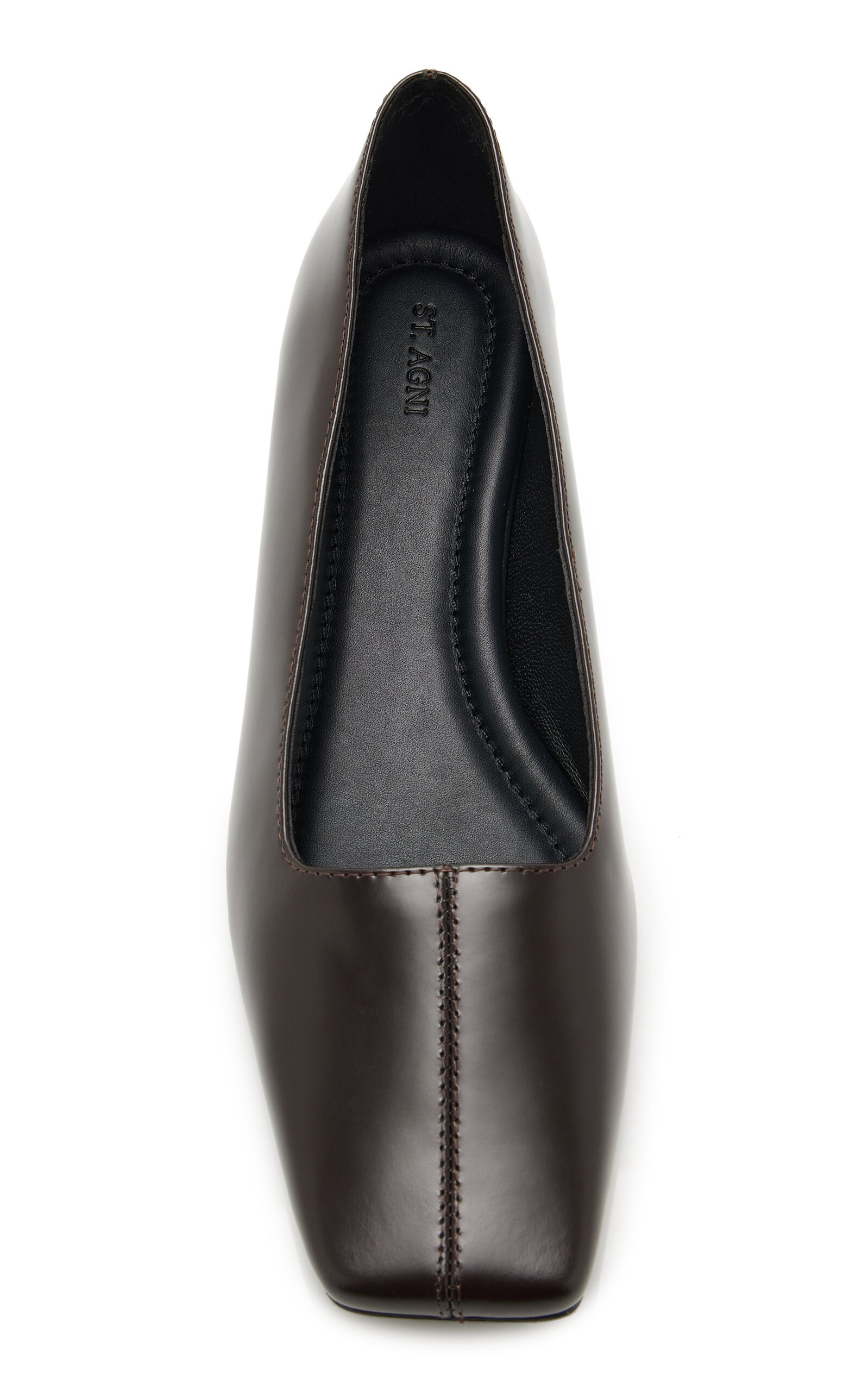 Square Toe Leather Pumps brown - 5
