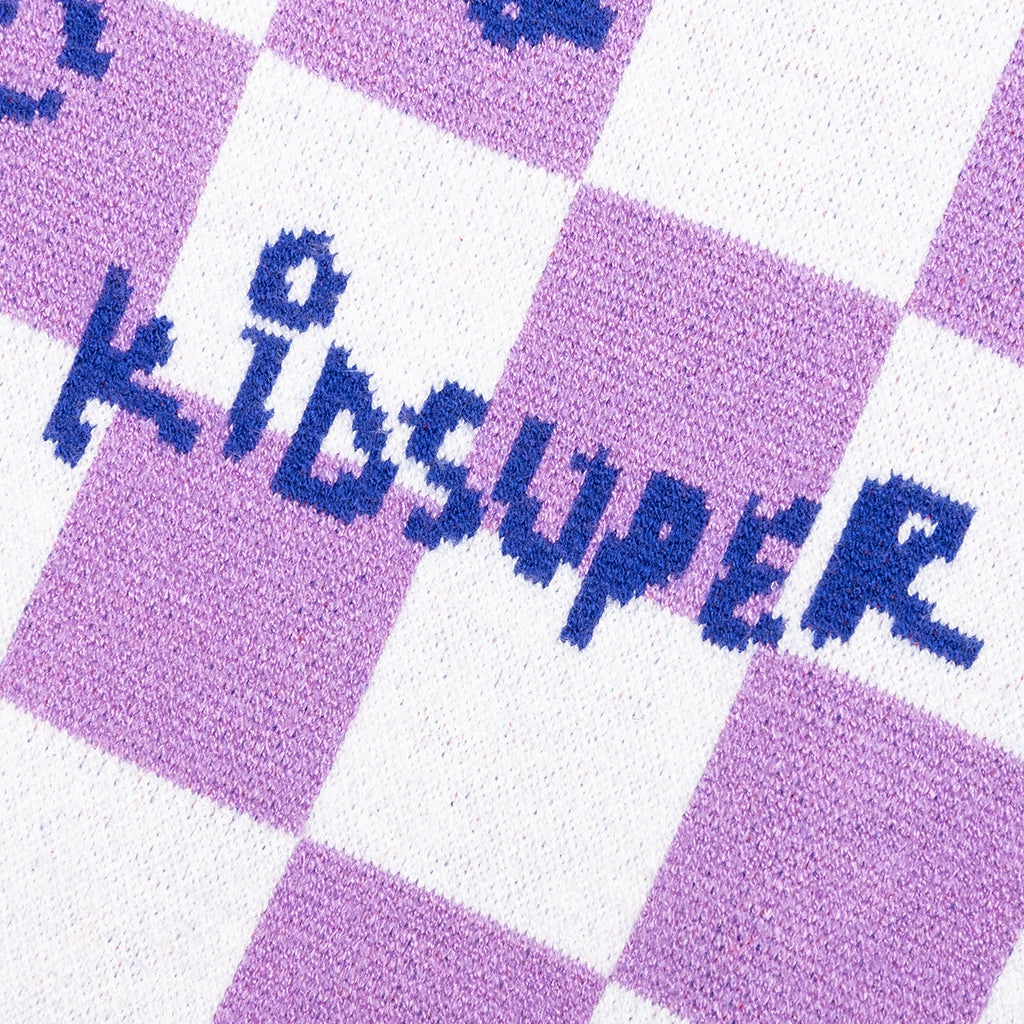 CHECKERED SOCCER SWEATER - PURPLE - 4