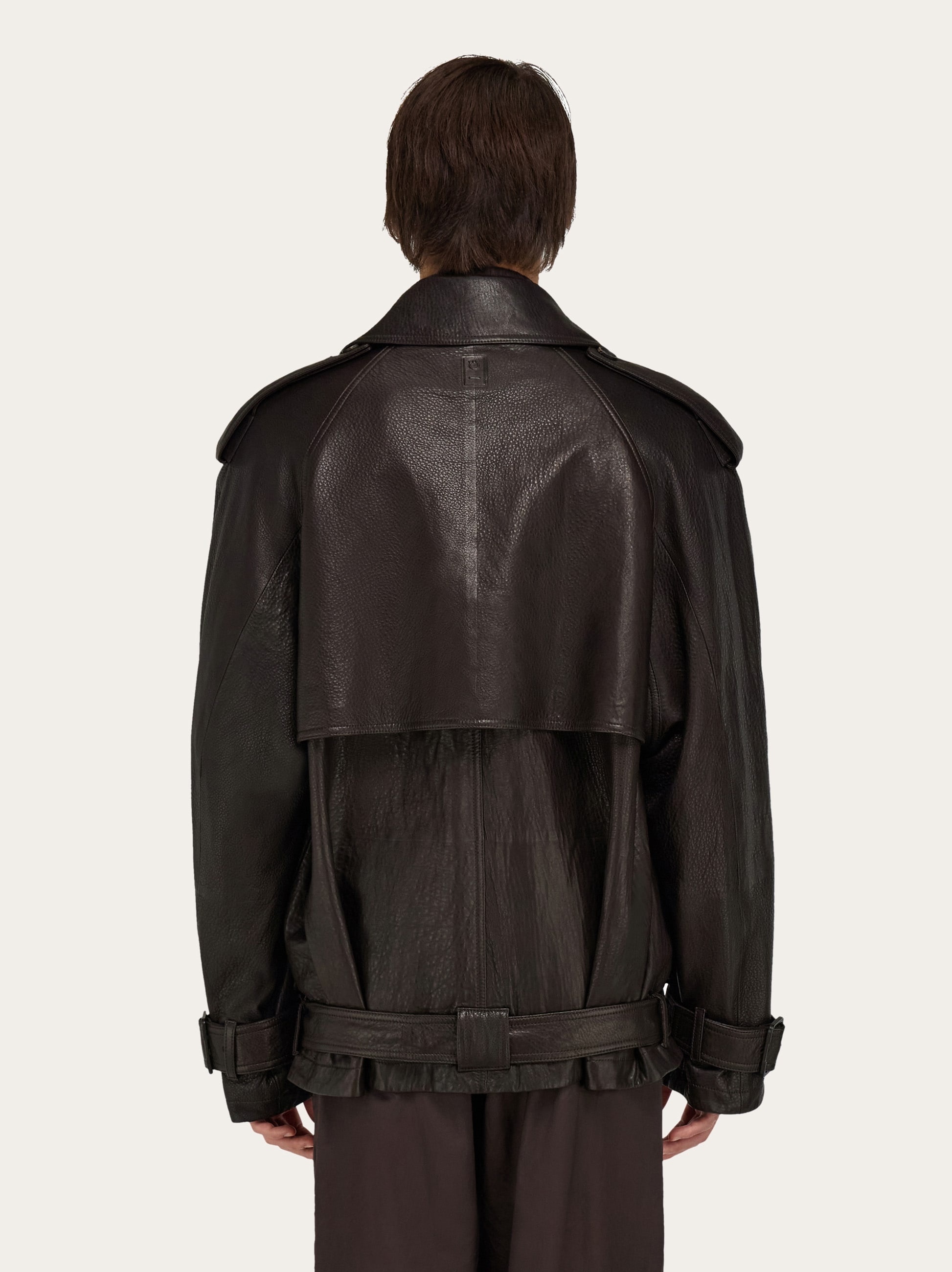 Textured leather jacket - 3