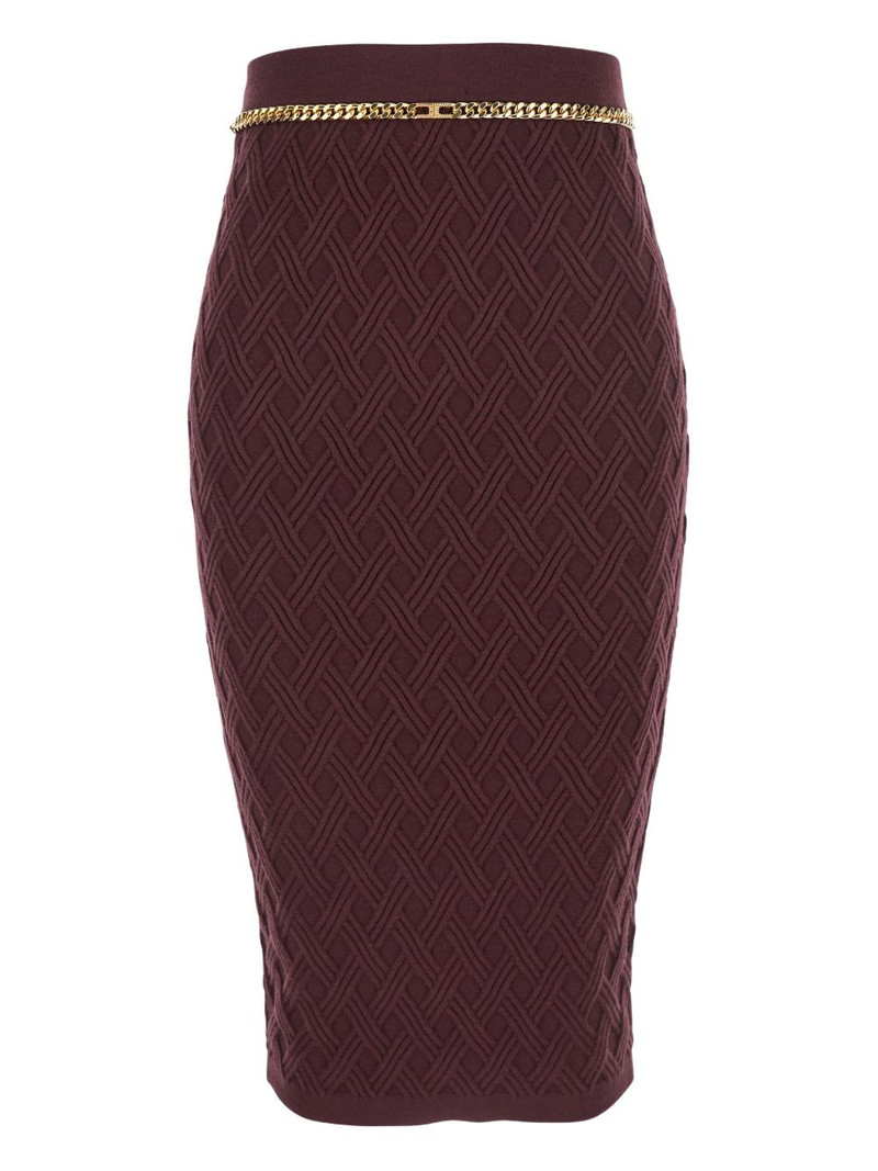 quilted chain-belt midi skirt 1