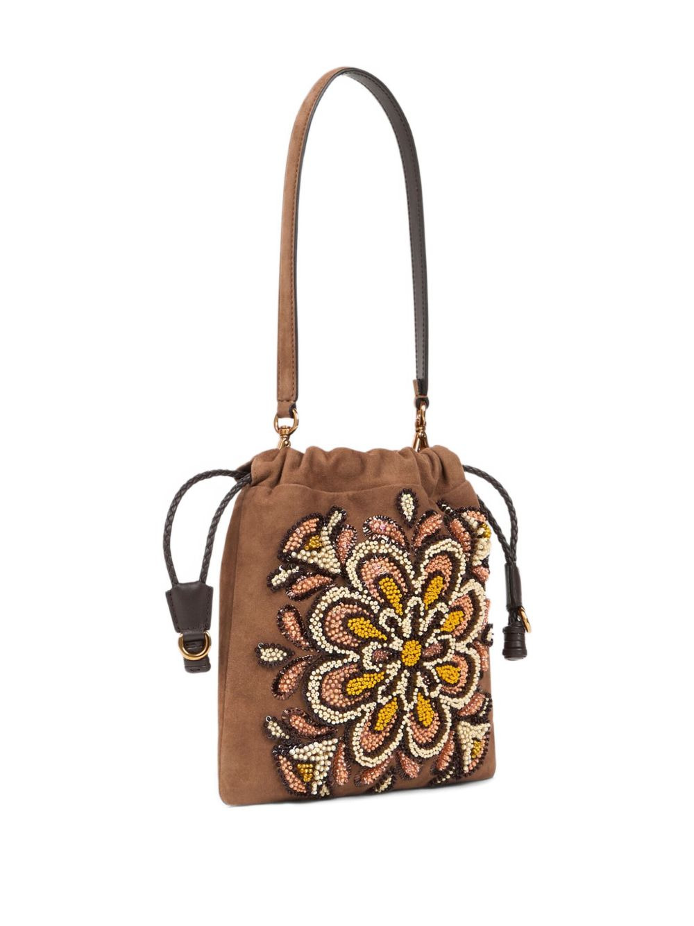 small beaded-embellished bucket bag - 3
