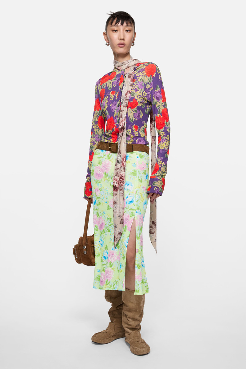 Acne Studios Printed midi dress - Purple/green outlook