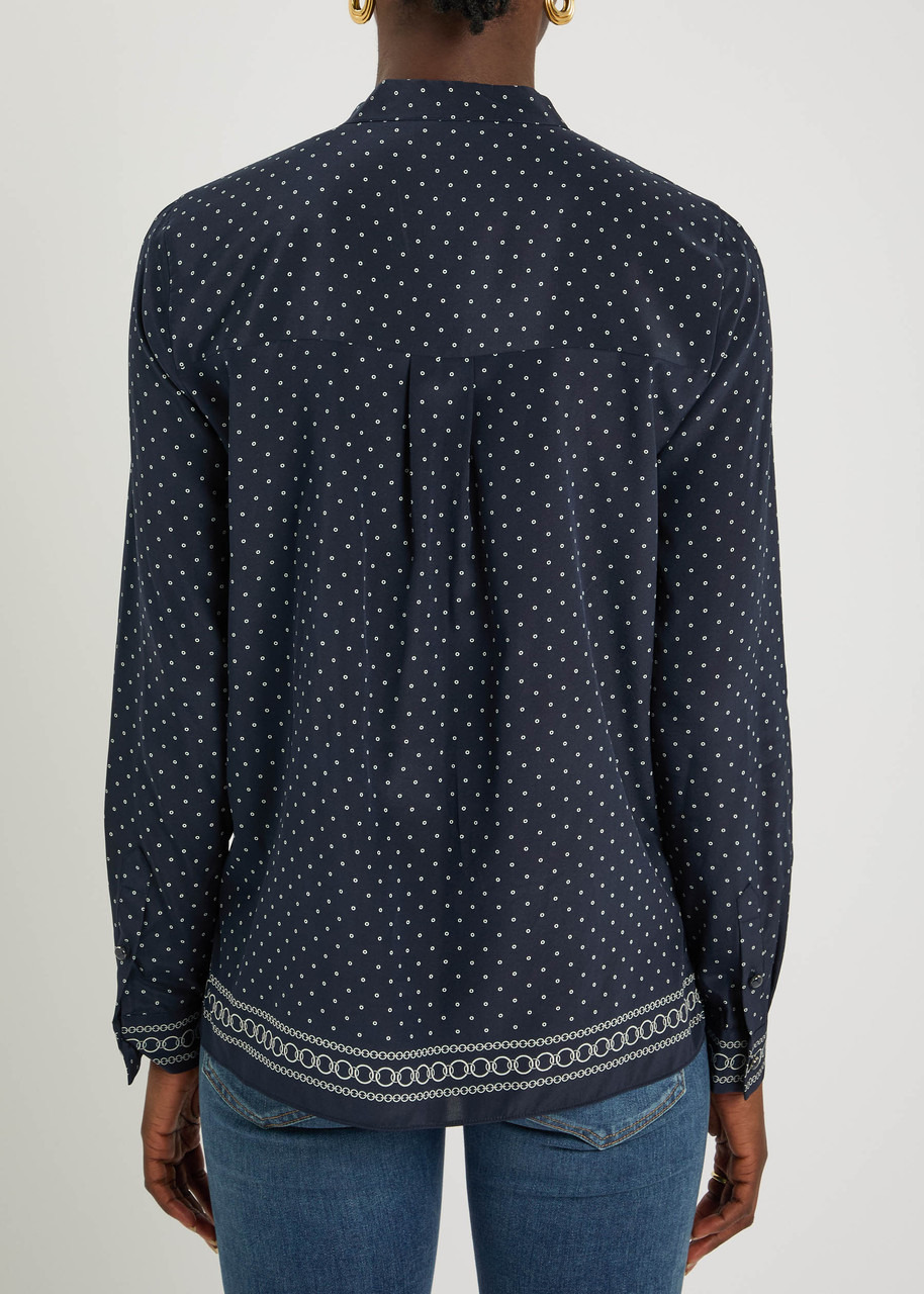 Veronica Beard Johnson Patterned Stretch-silk Crepe Blouse - 3