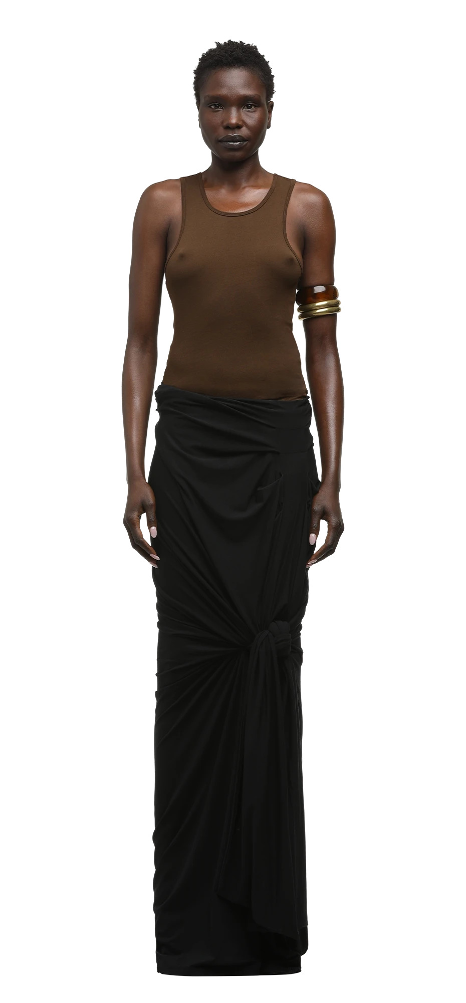 LUMIERE SCARF SKIRT SOOT - 3