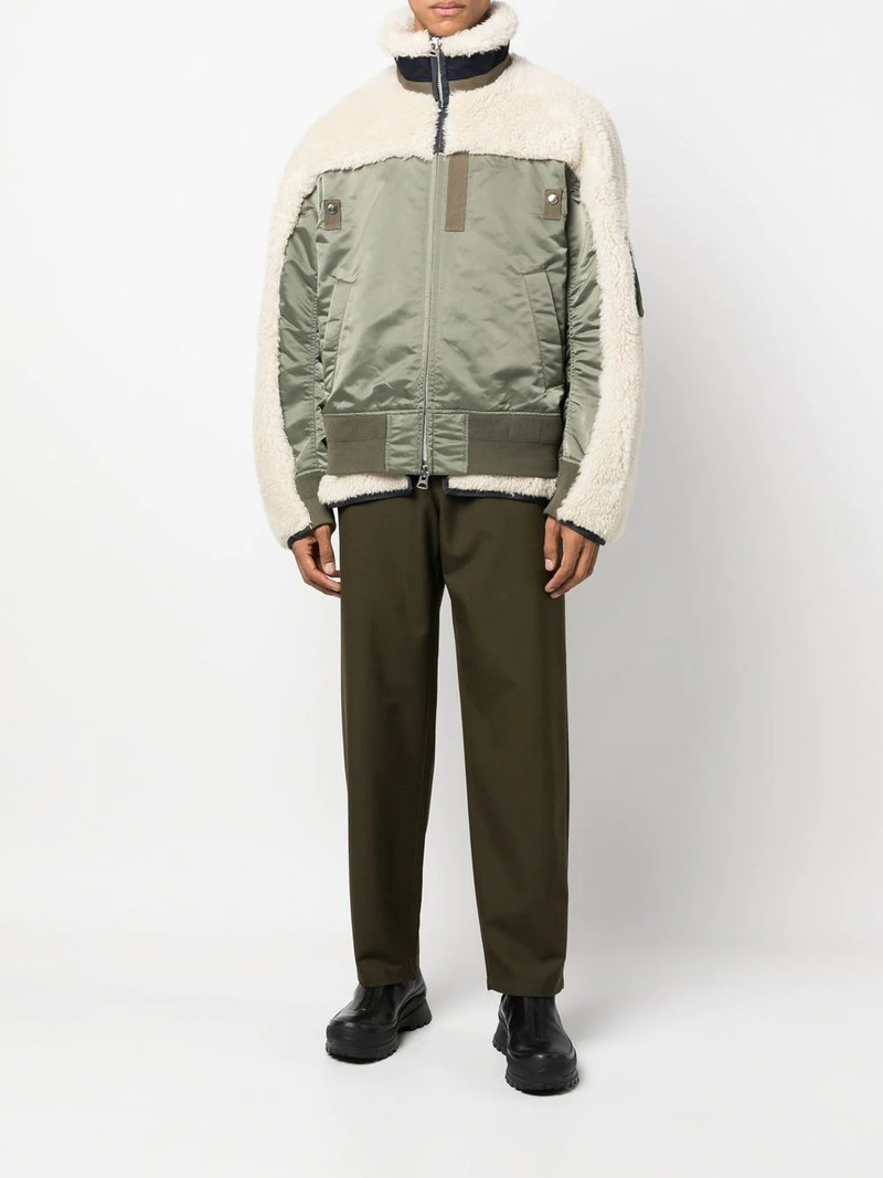 sacai panelled funnel neck jacket outlook
