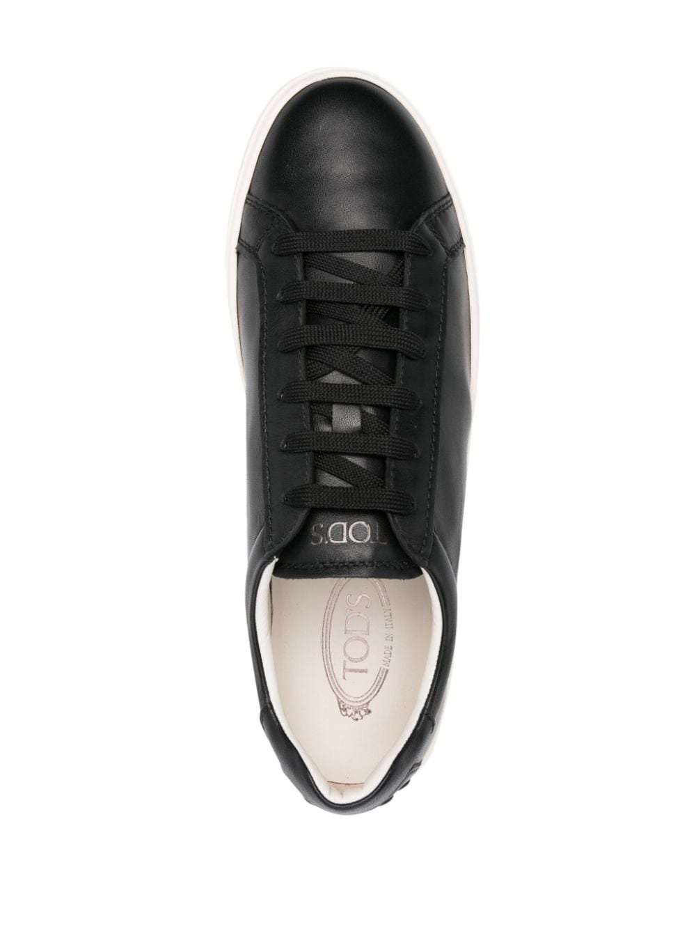 low-top leather sneakers - 4