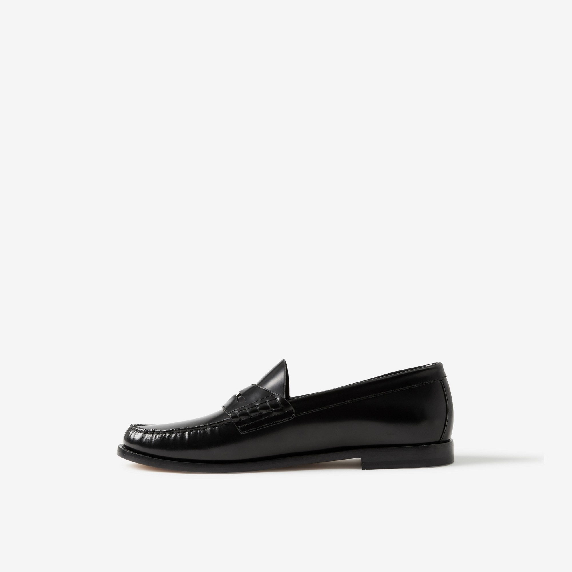 Coin Detail Leather Penny Loafers - 5