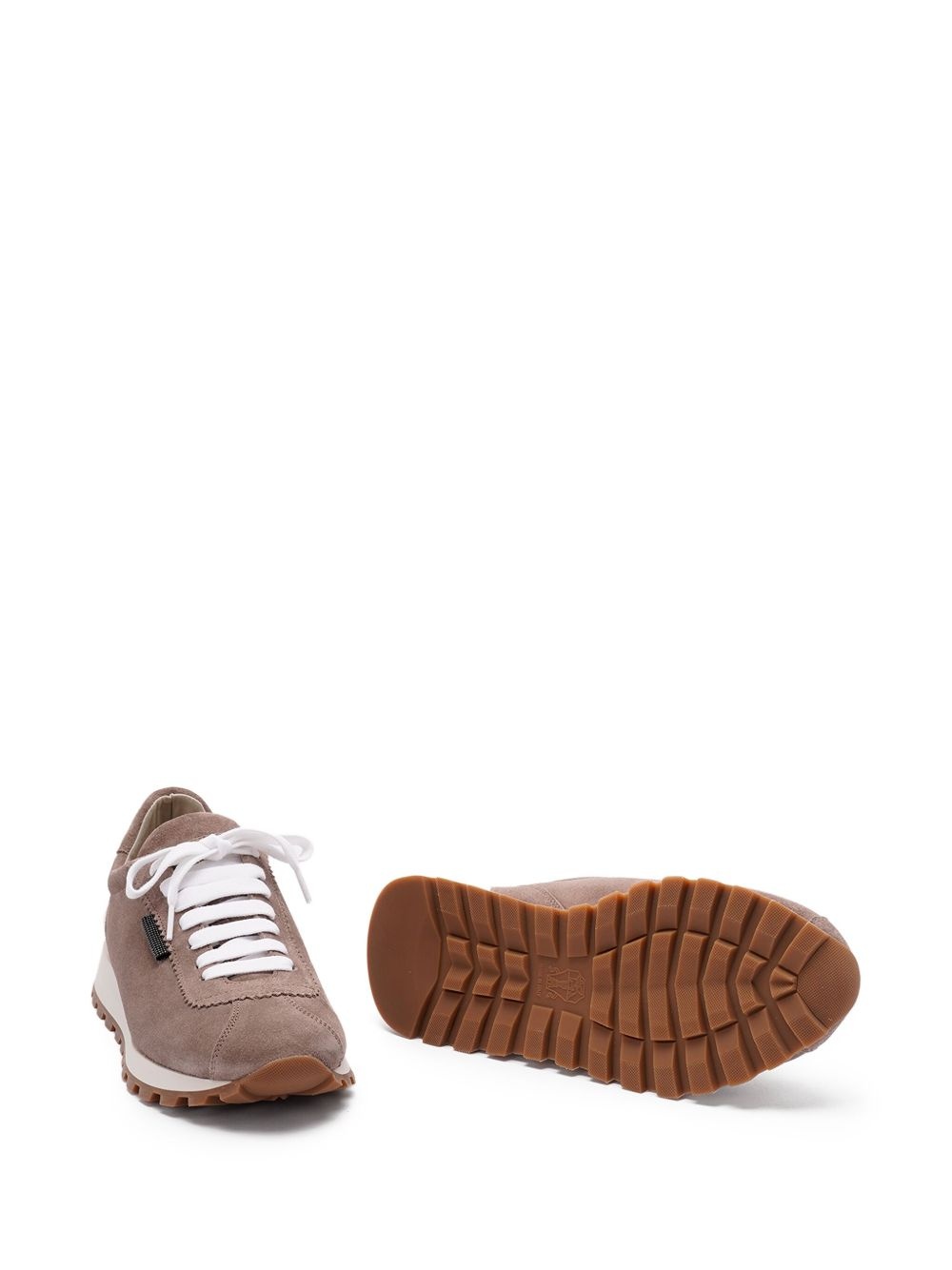 suede lace-up sneakers - 4