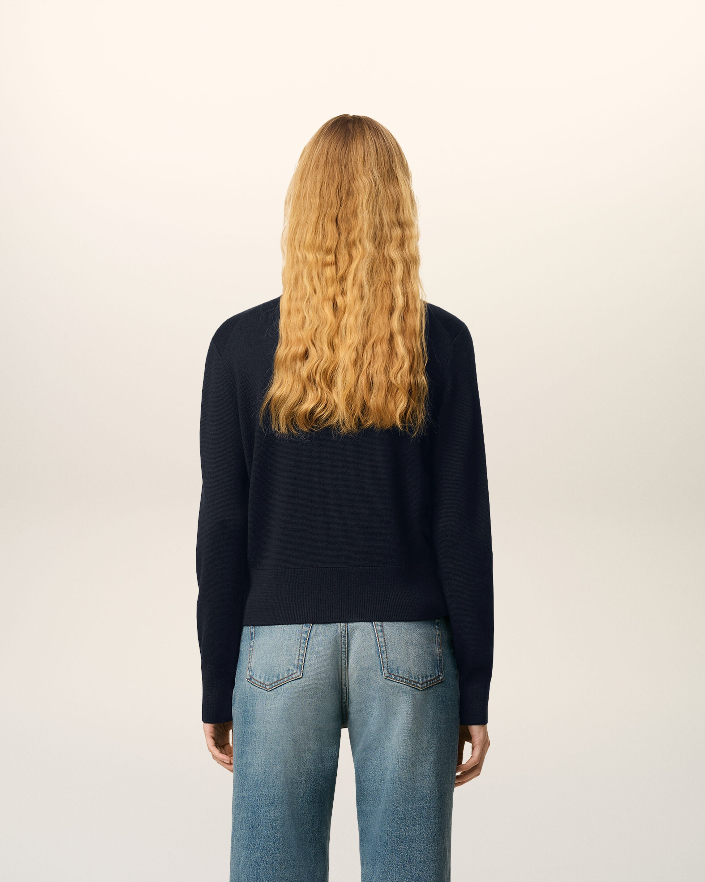 BLUE WOOL AMI DE COEUR CREWNECK SWEATER - 4
