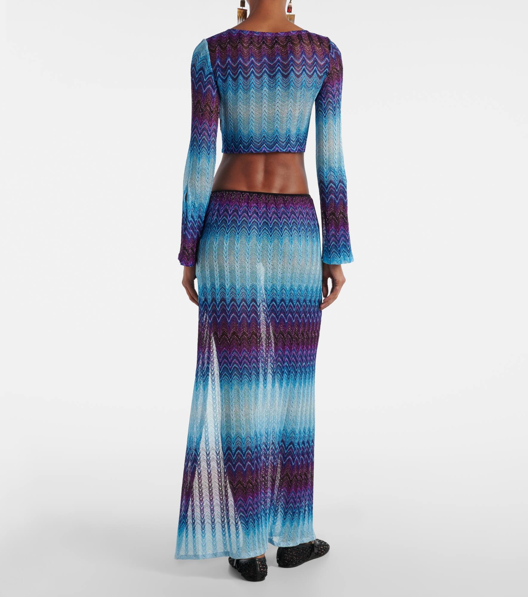 Zig Zag lamé cropped top - 3