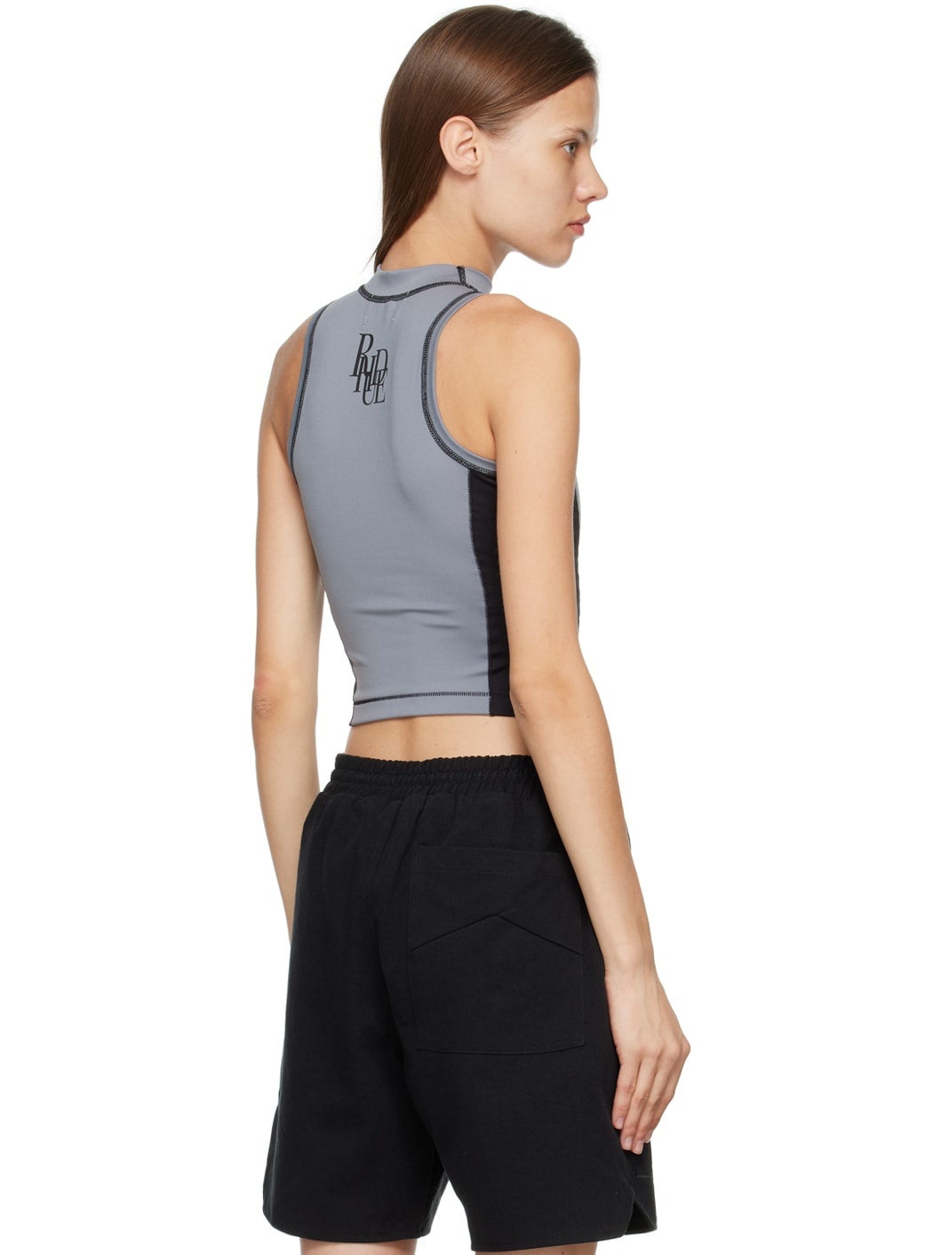 Gray Overlock Stitch Top - 3