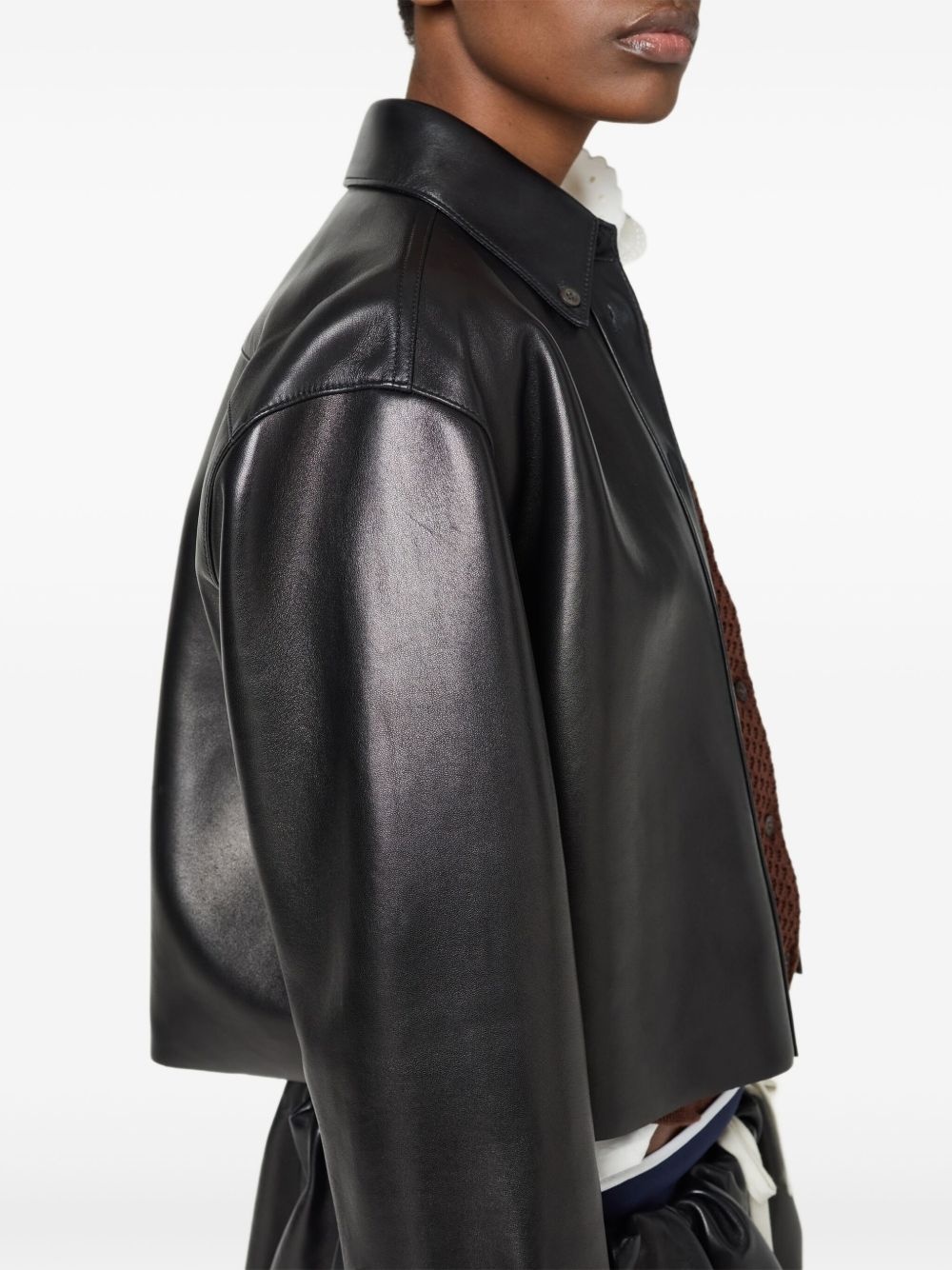 leather shirt jacket - 4