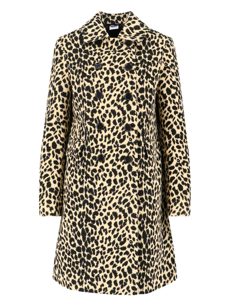 leopard print double-breasted coat 1