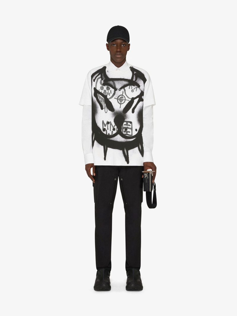 Givenchy OVERSIZED T-SHIRT WITH TAG EFFECT DOG PRINT outlook