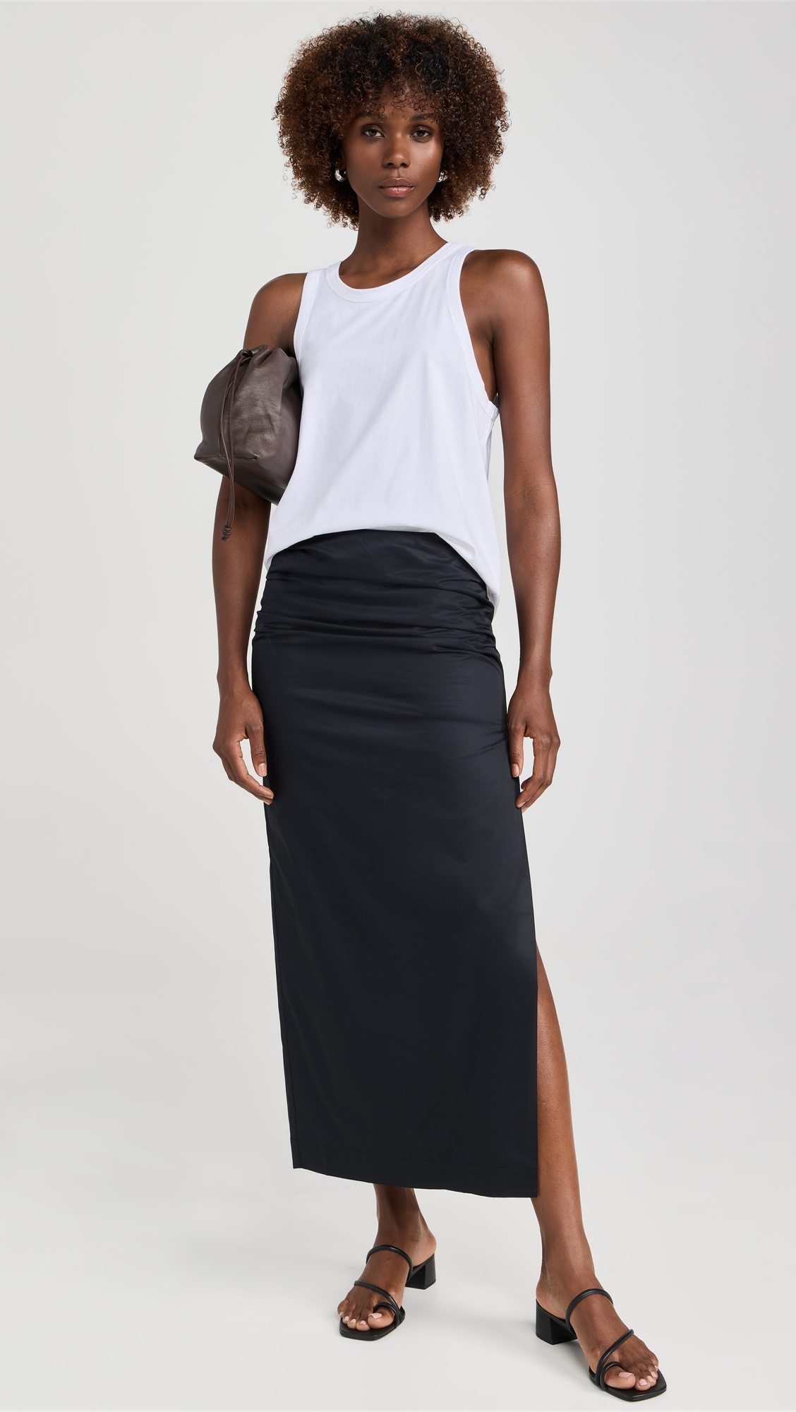 Cotton Tuck Midi Skirt - 4