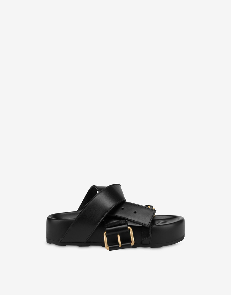 BELTED UP WEDGE SANDALS 2