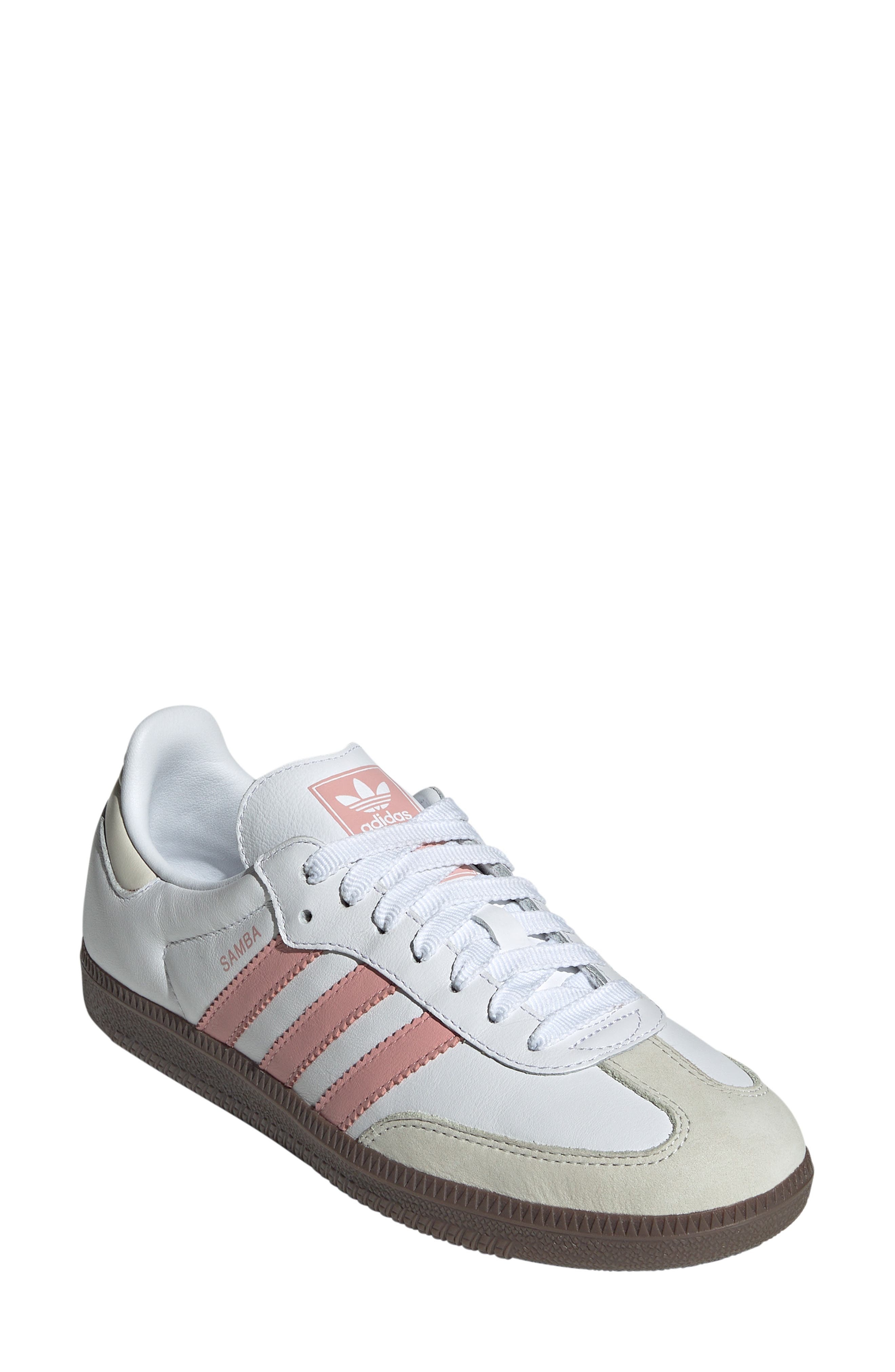 adidas Samba OG Sneaker in White/Wonder Mauve/Off White at Nordstrom - 1